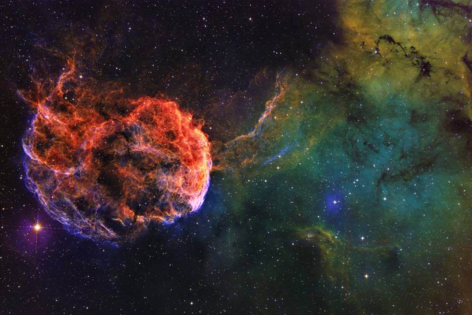 IC443水母星云 SHO哈勃色