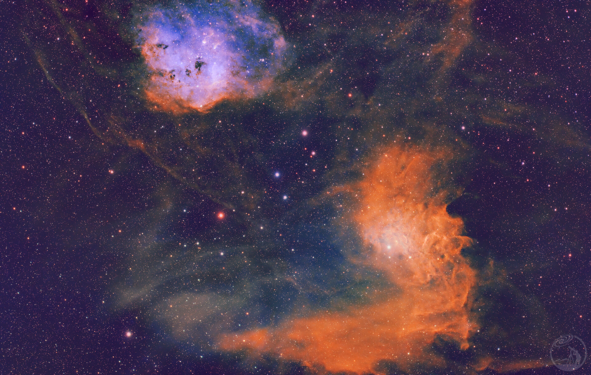 C31 Flame Nebula+IC410 Tadpole Nebula
