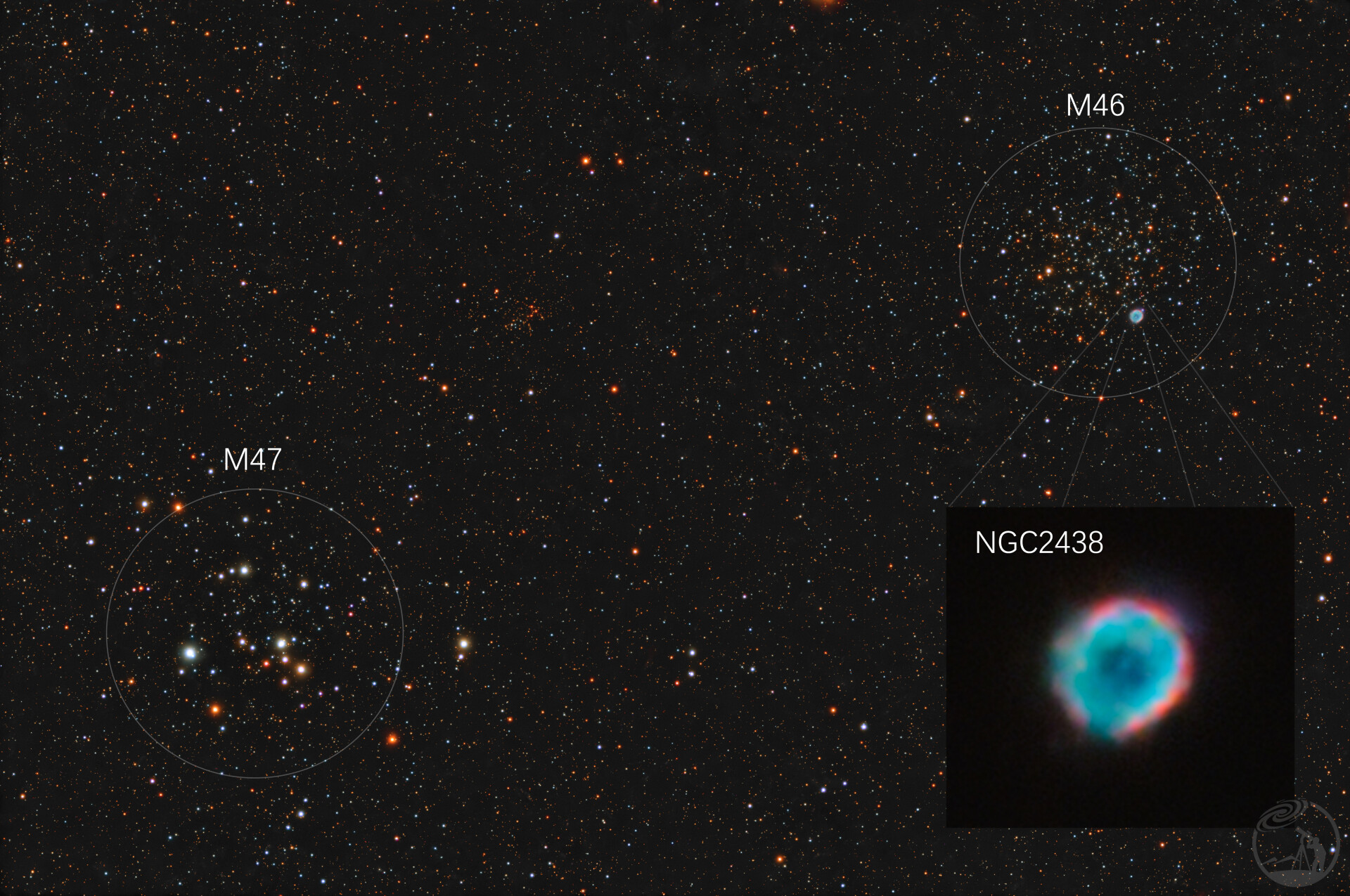 103apo测试图-M46、M47与NGC2438