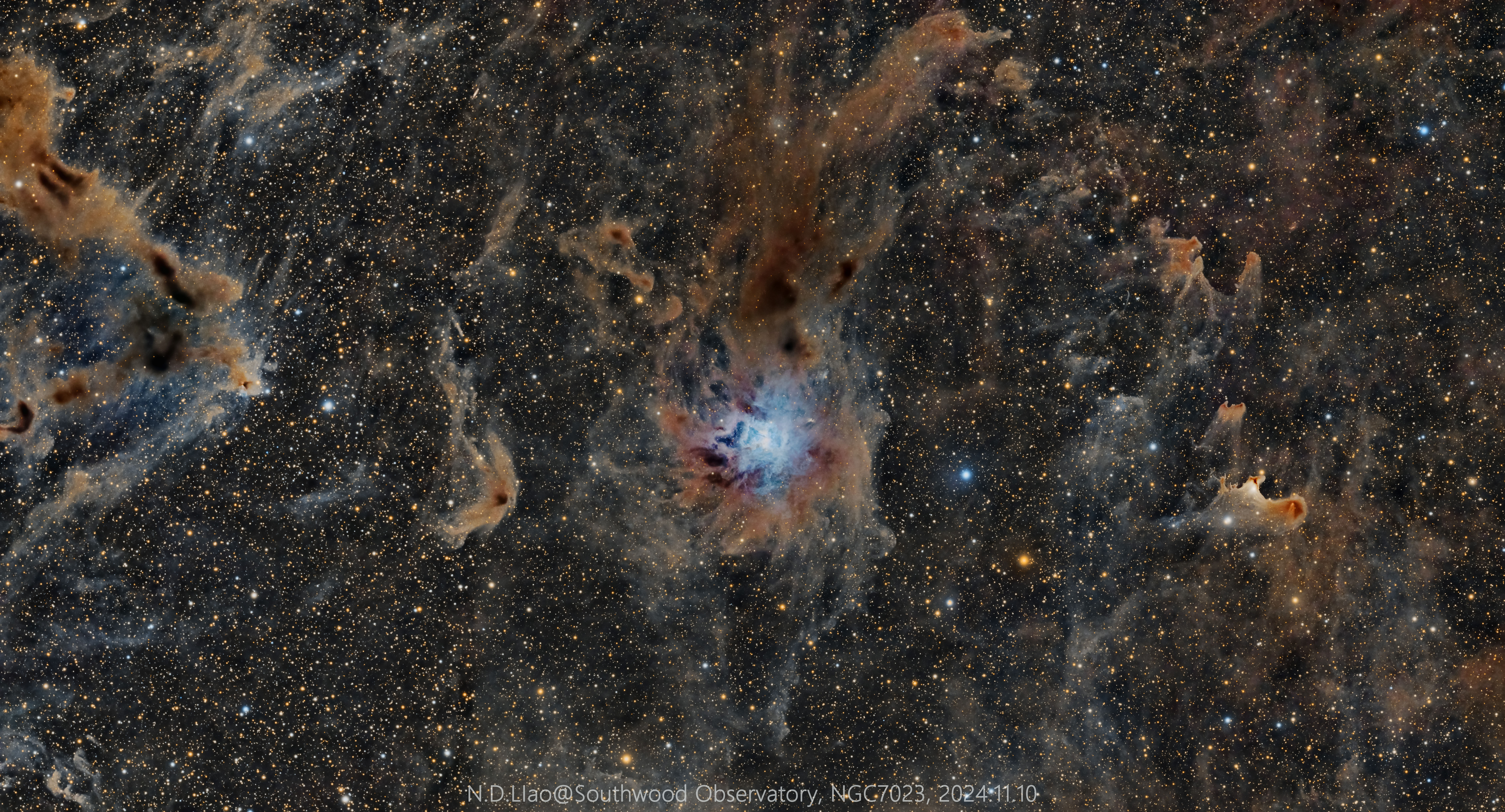 *极品素材*每日一图升级版3幅马赛克（NGC7023），广东第一峰2级区，总曝光72小时