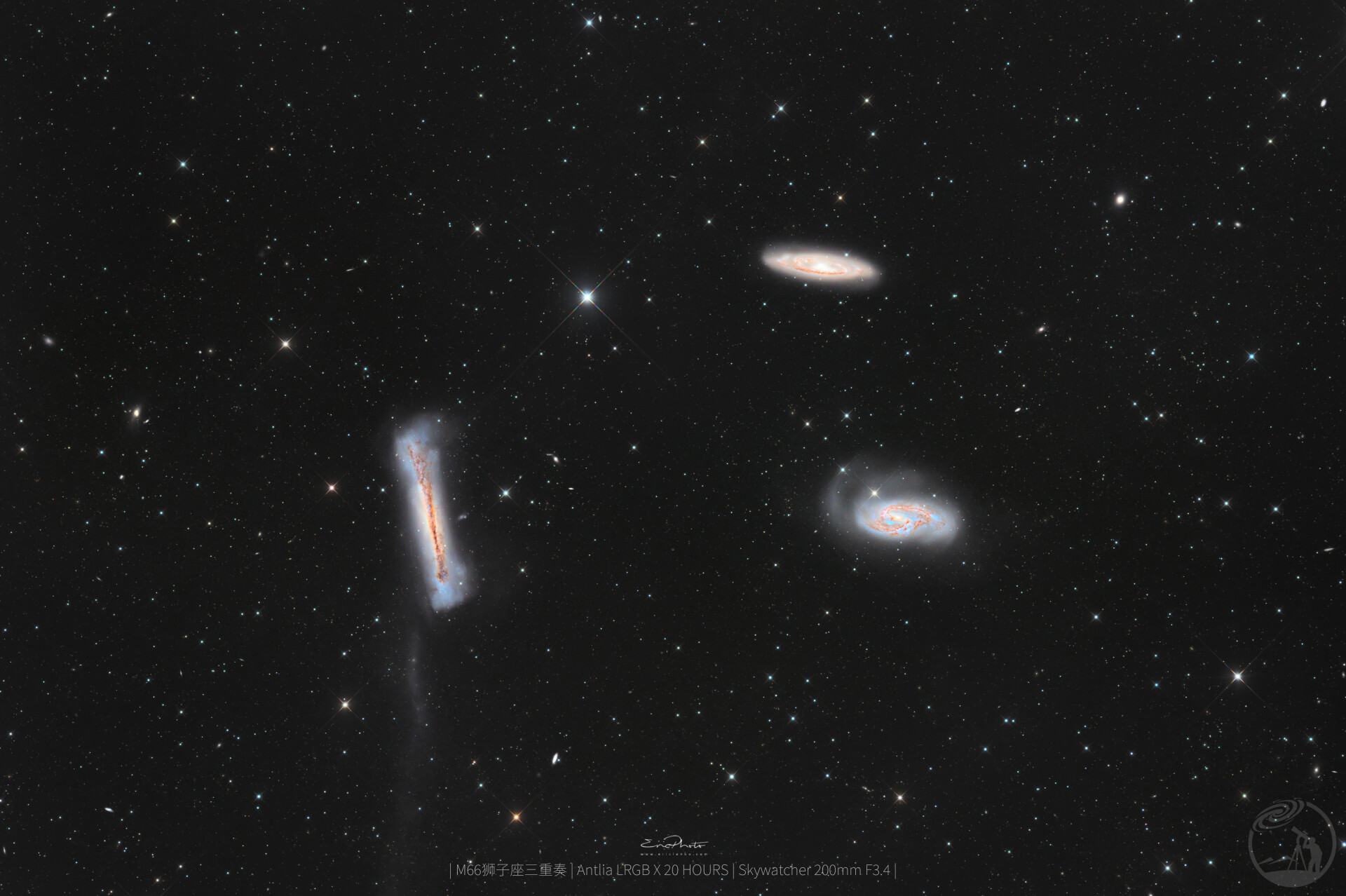 狮子座三重奏 M65, M66, NGC3628