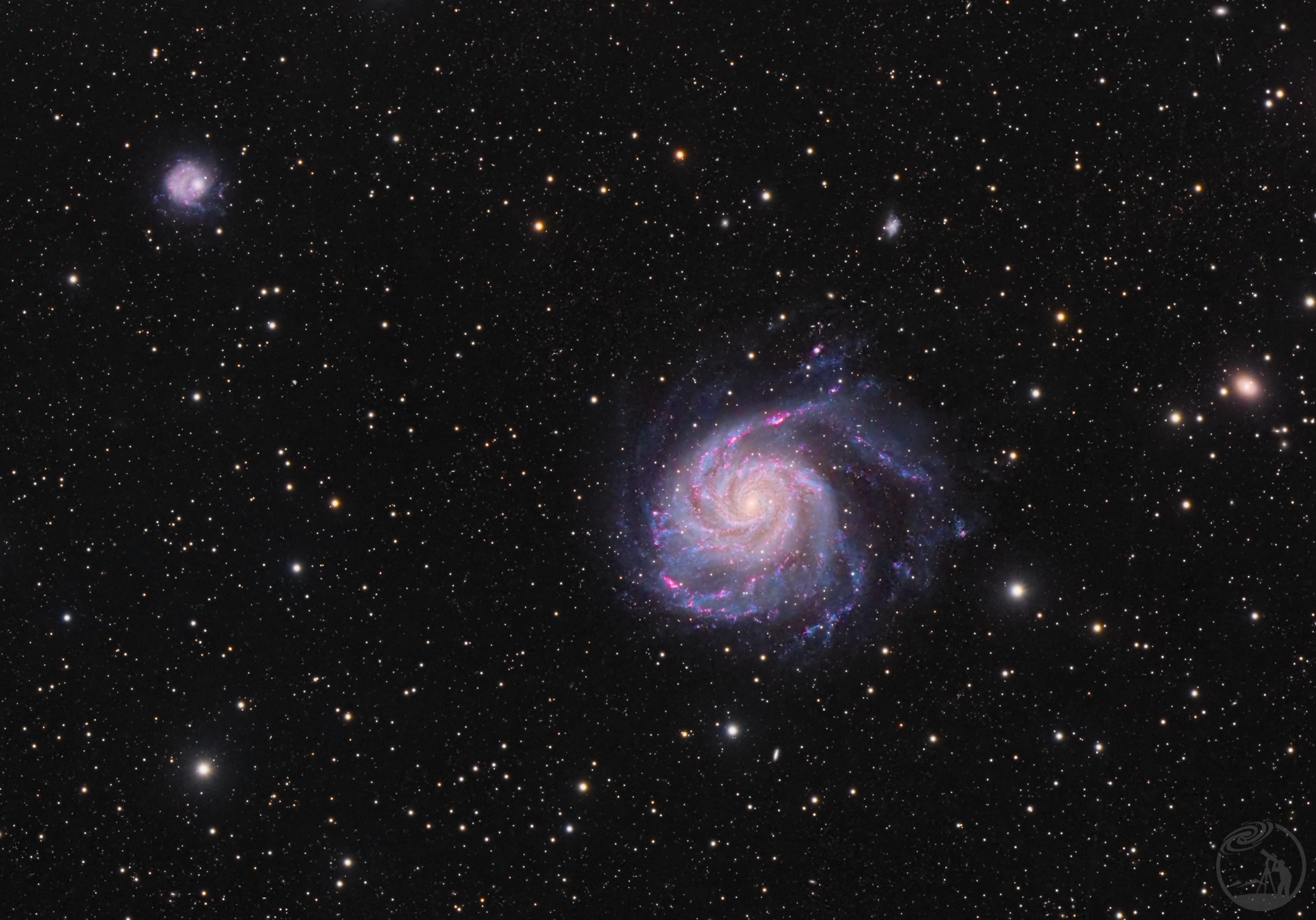 M101风车星系+NGC5474矮星系