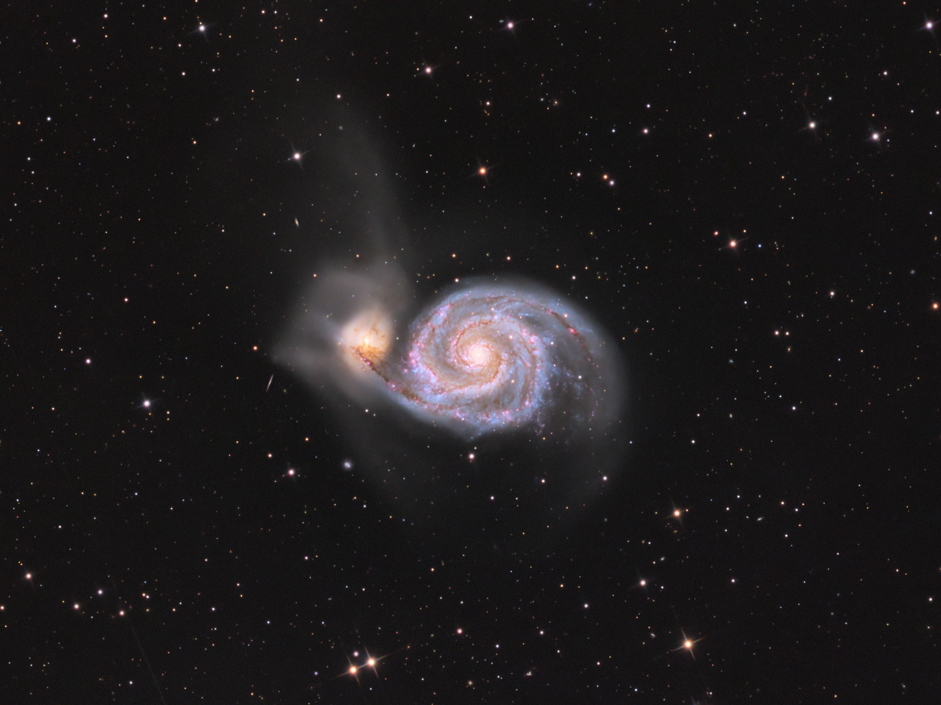 M51漩涡星系 | LRGBH五通道 17小时