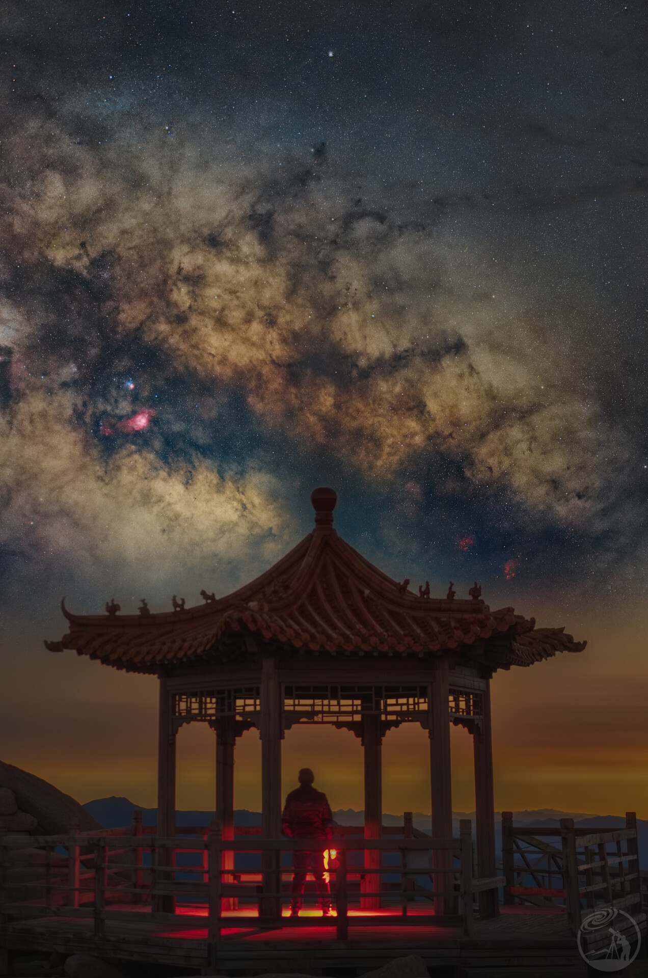 冰山梁 我与银河合影