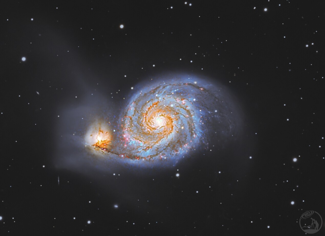 M51 涡旋中的星火碰撞！特写