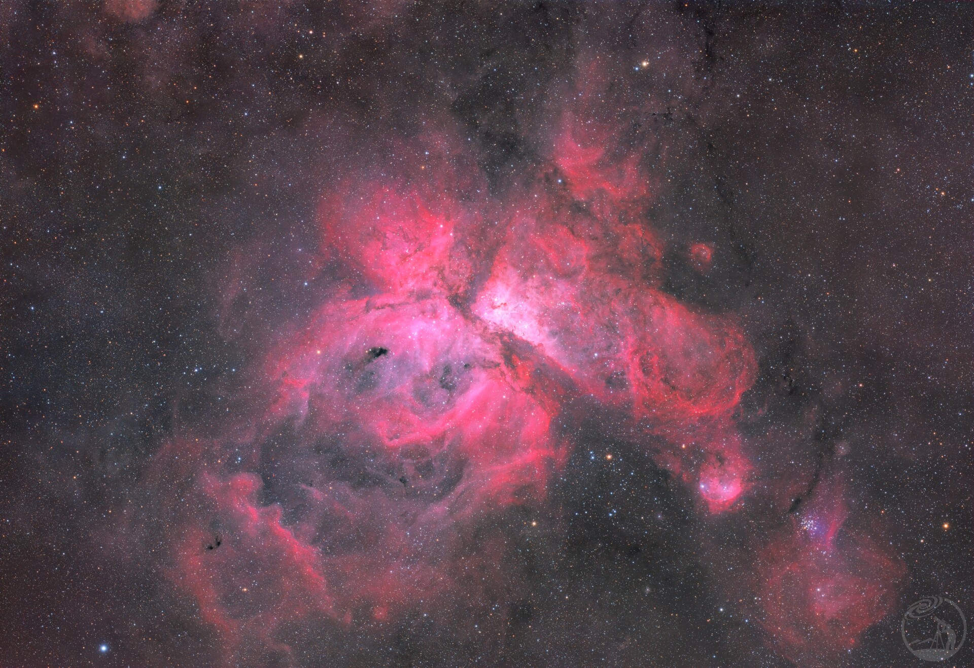 船底座大星云 NGC3372 RGB （HOO明度做L）