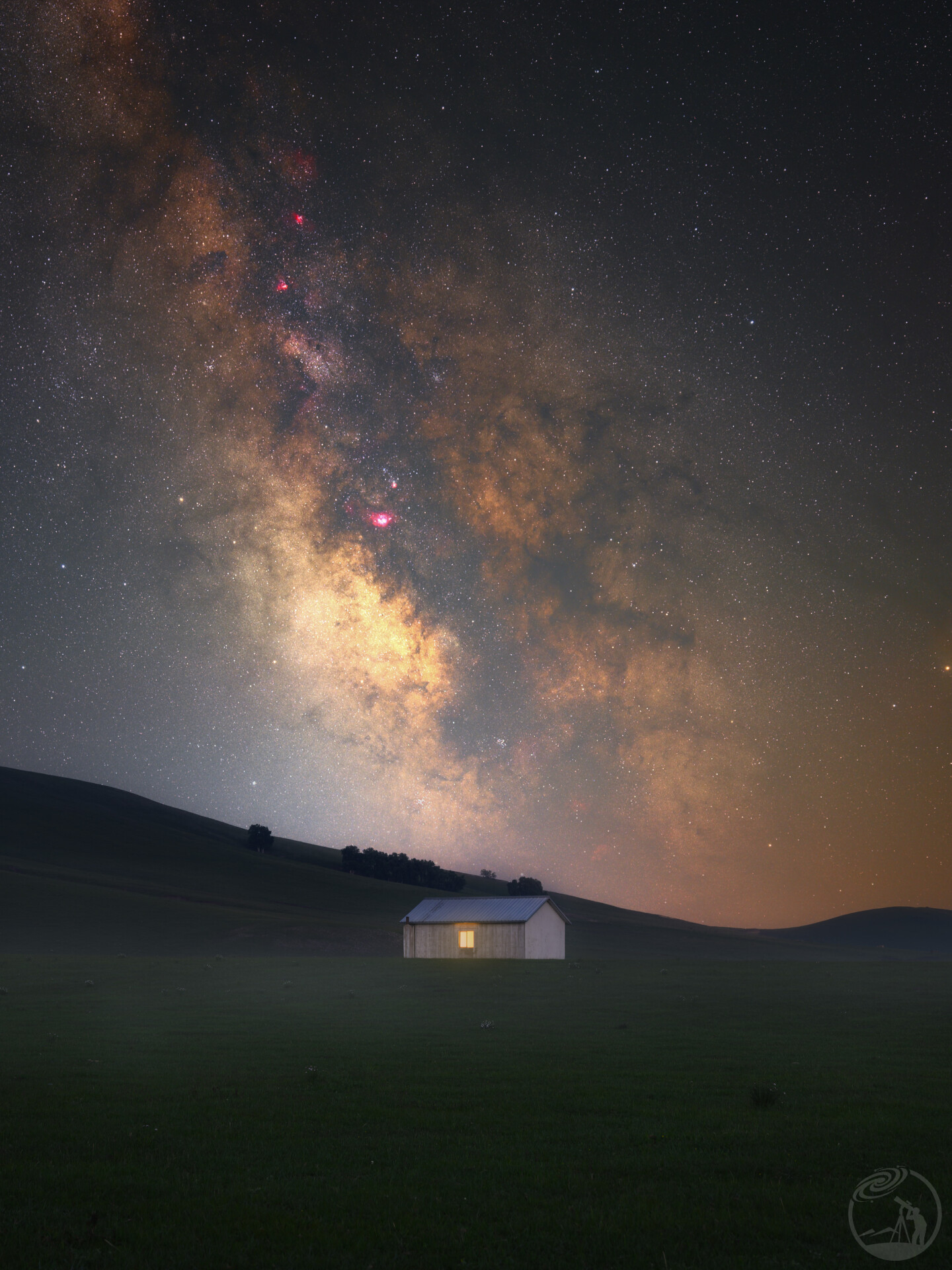 星空下的牧马人小屋
