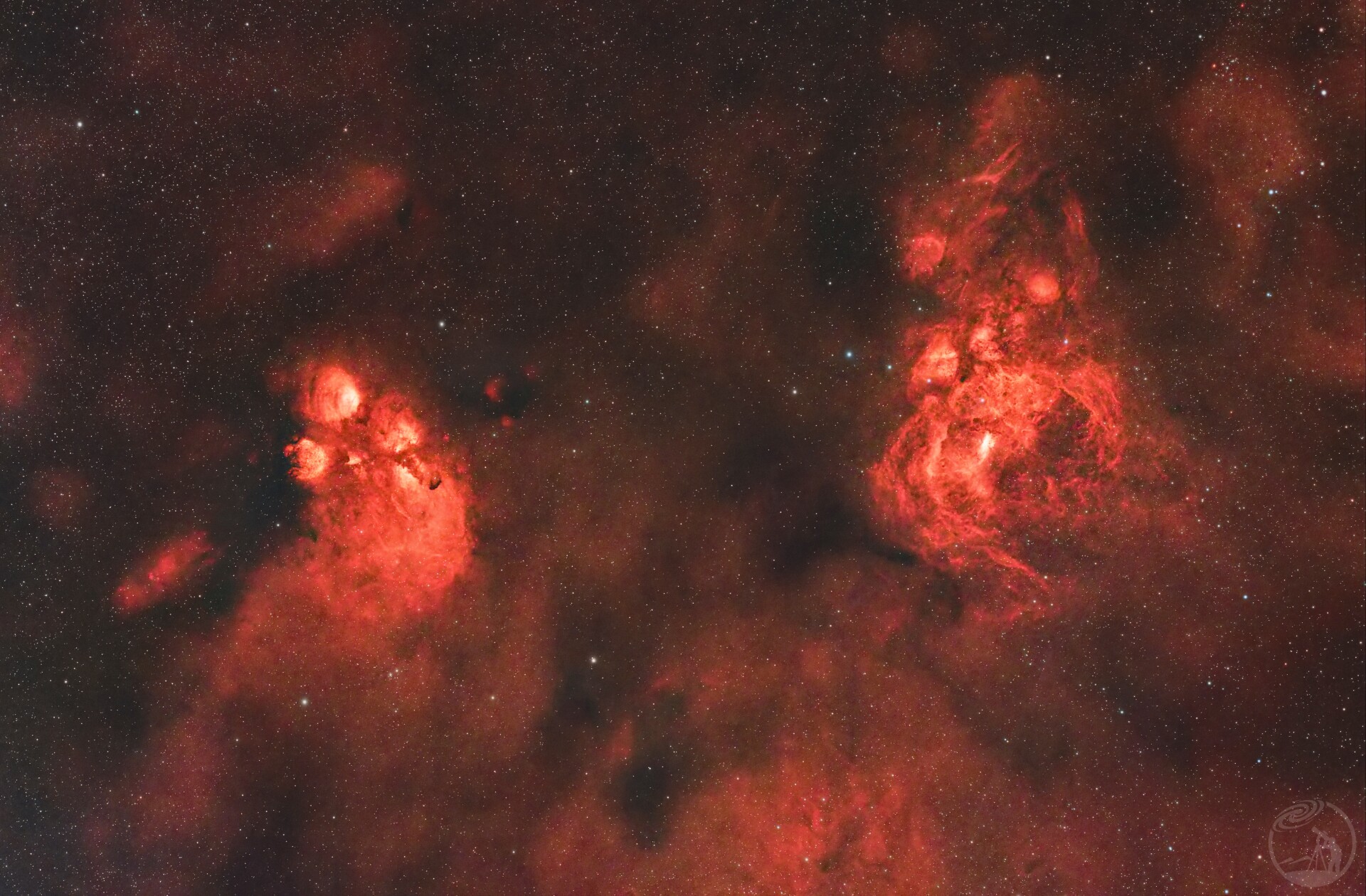 猫爪星云NGC6334和龙虾星云NGC6357