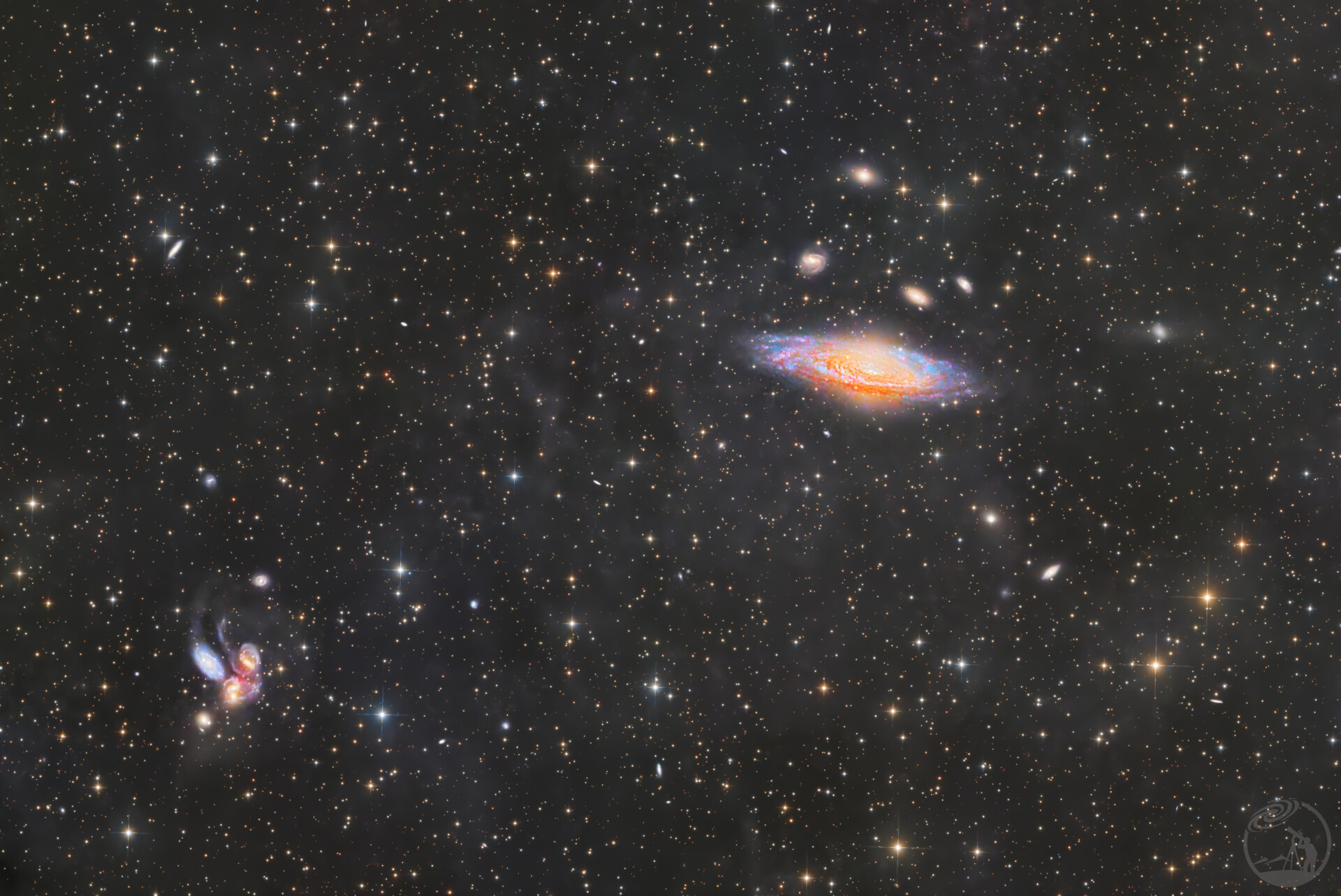 NGC7331鹿舔星系+史蒂芬五重奏+核心超新星