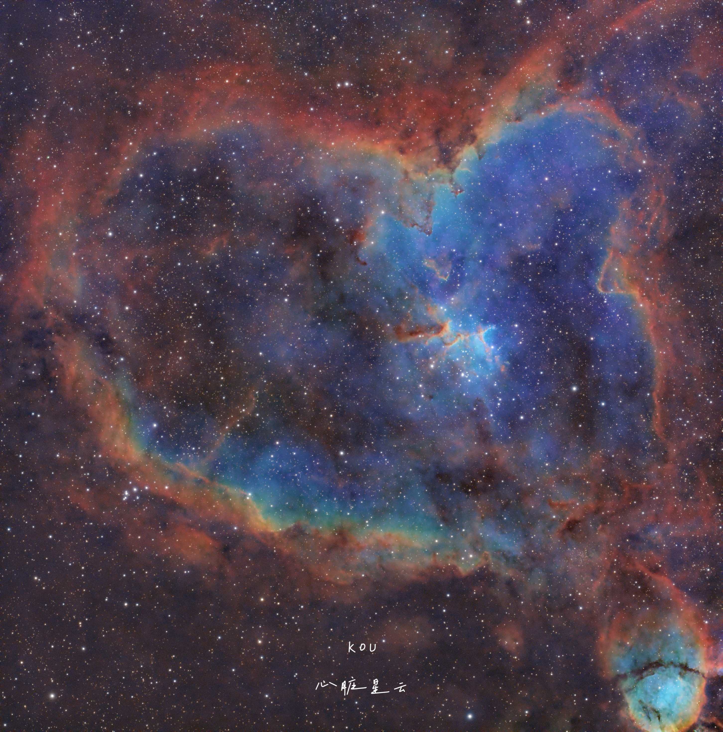 心脏星云双窄带哈勃色练习素材