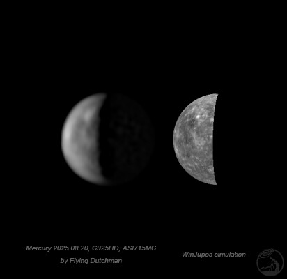 8月20日临近西距的水星
