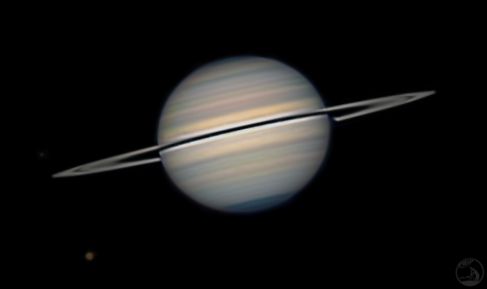 8月27日晚土星及土卫六和土卫四
