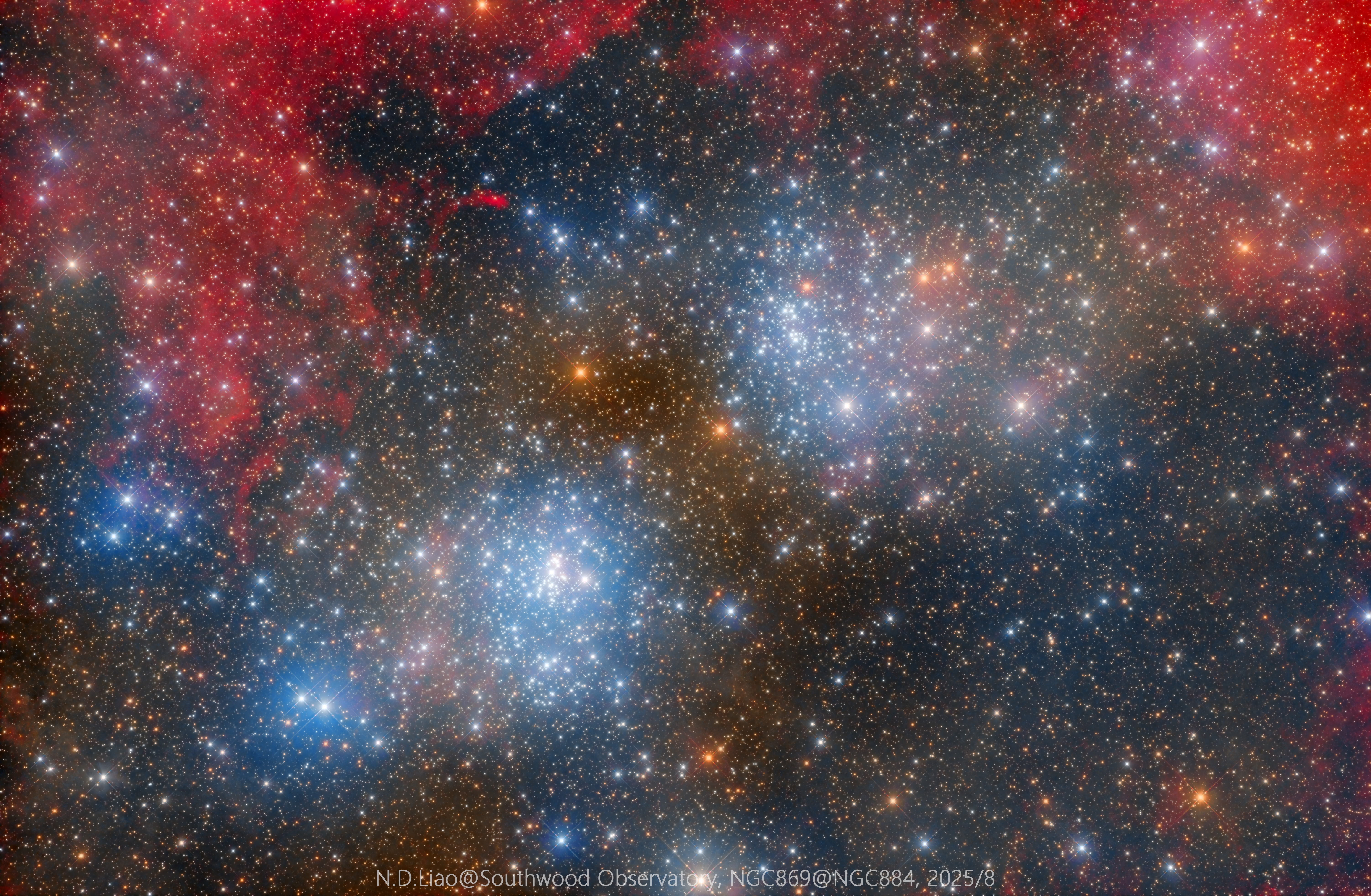 *极品素材*（NGC869&NGC884），广东第一峰2级区，总曝光15小时