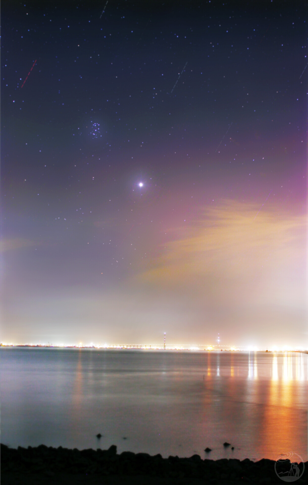 金星、昴宿星团与苏通大桥