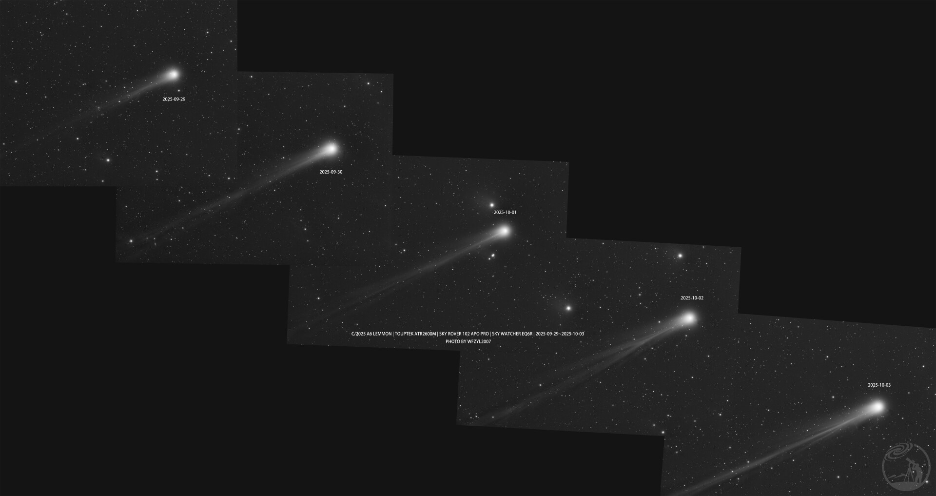 连续5天A6彗星变化记录