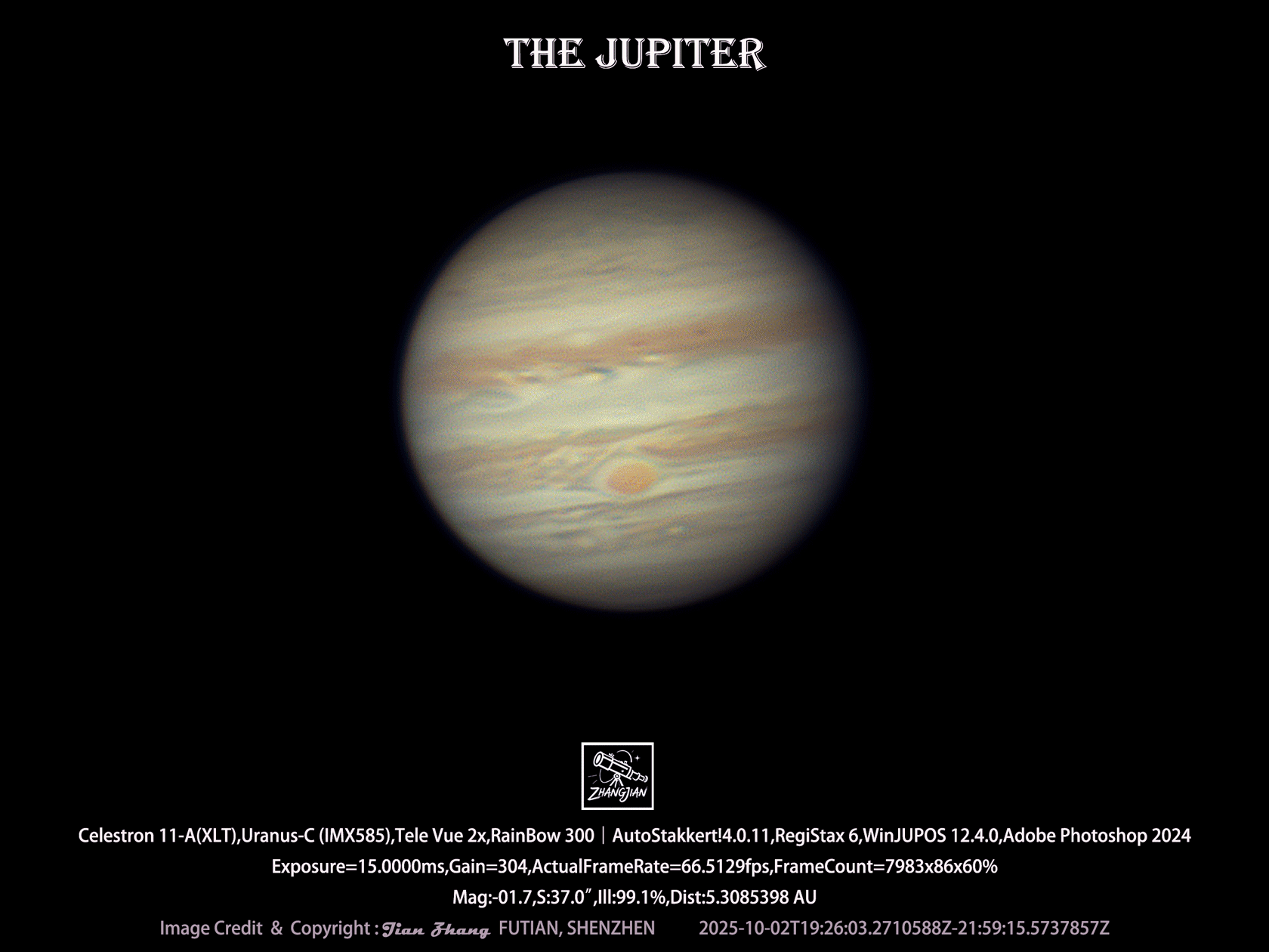 2025王者归来——木星和大红斑（GIF）