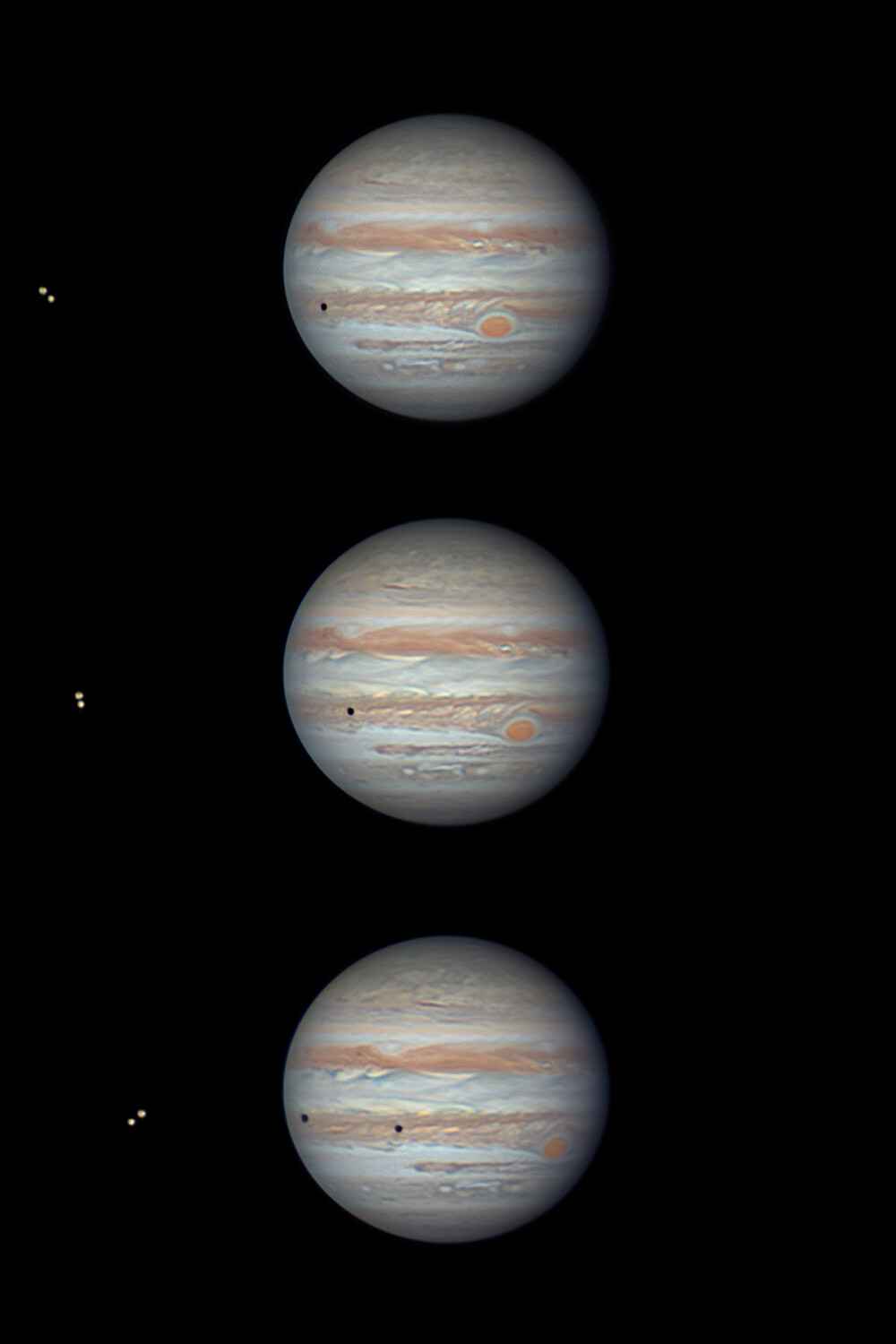 木星大红斑和木卫一、木卫二影凌
