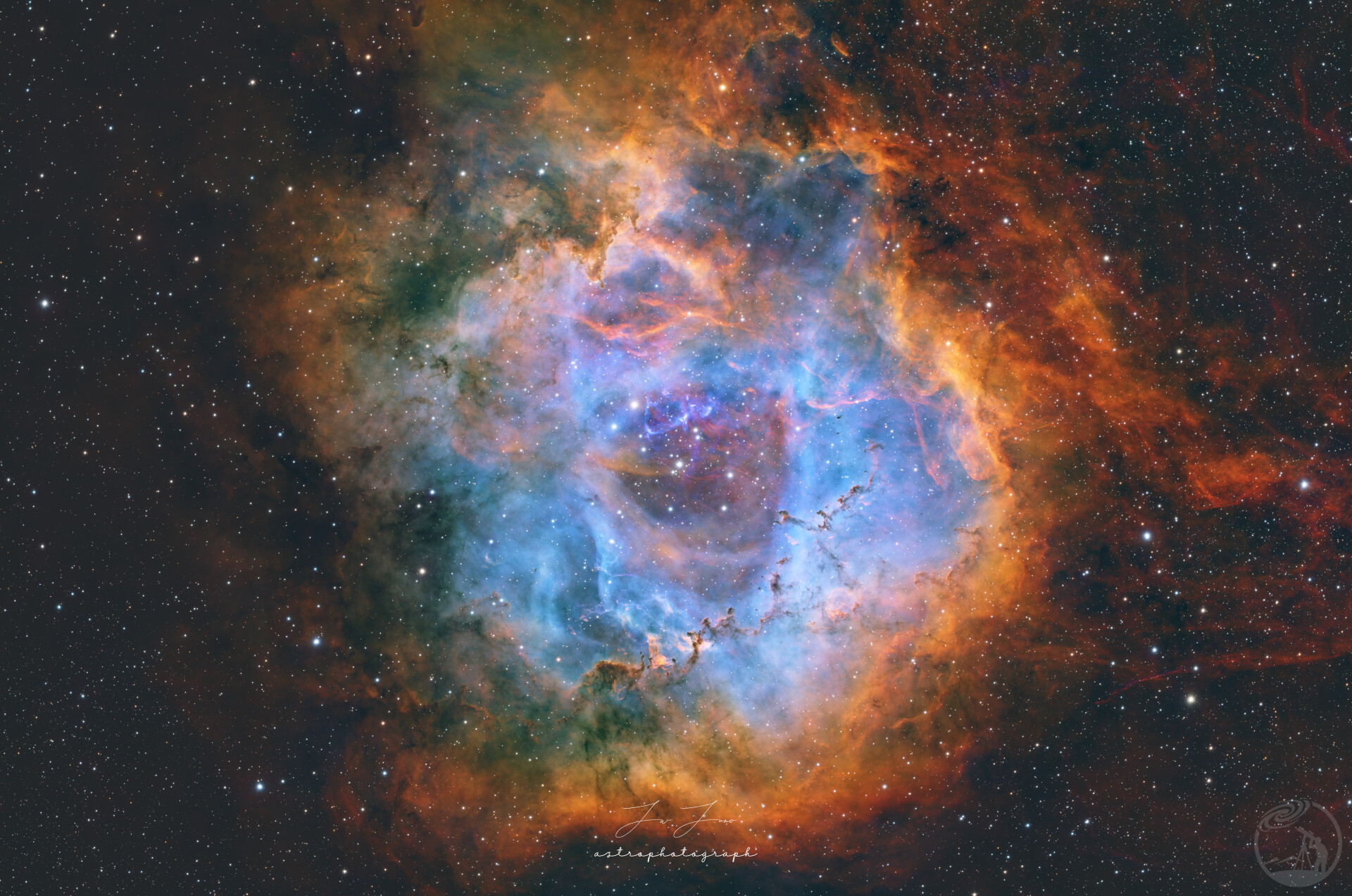 玫瑰星云：NGC 2237 哈勃色