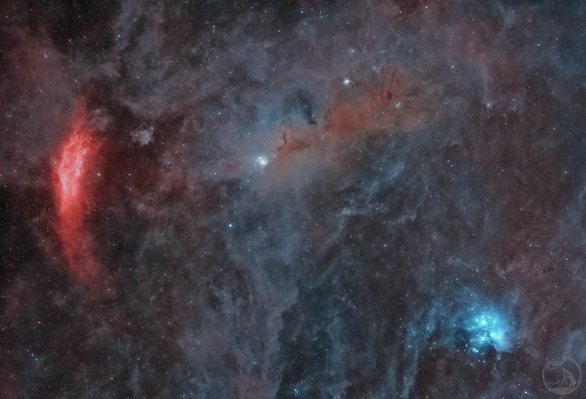 冰与火的碰撞，昴星团与加州星云