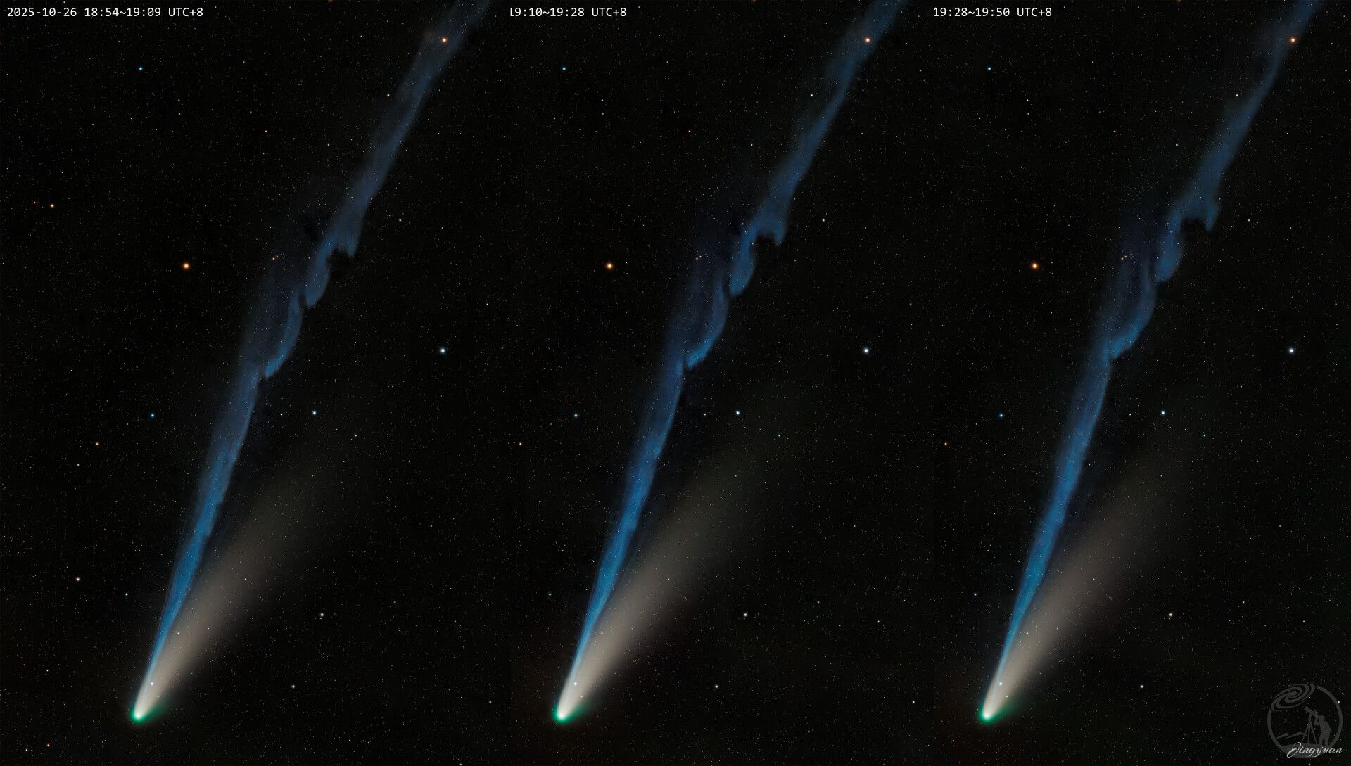 莱蒙彗星离子尾变化 2025-10-26