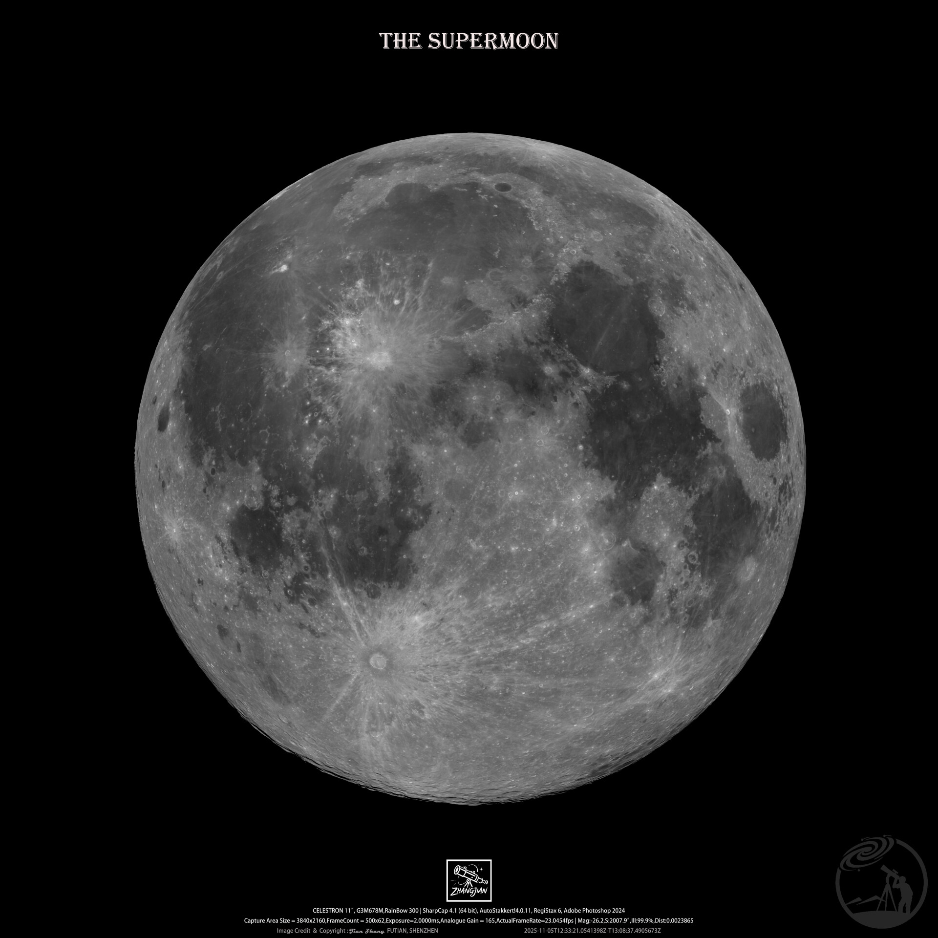 11月的超级月亮（62张马赛克拼接）