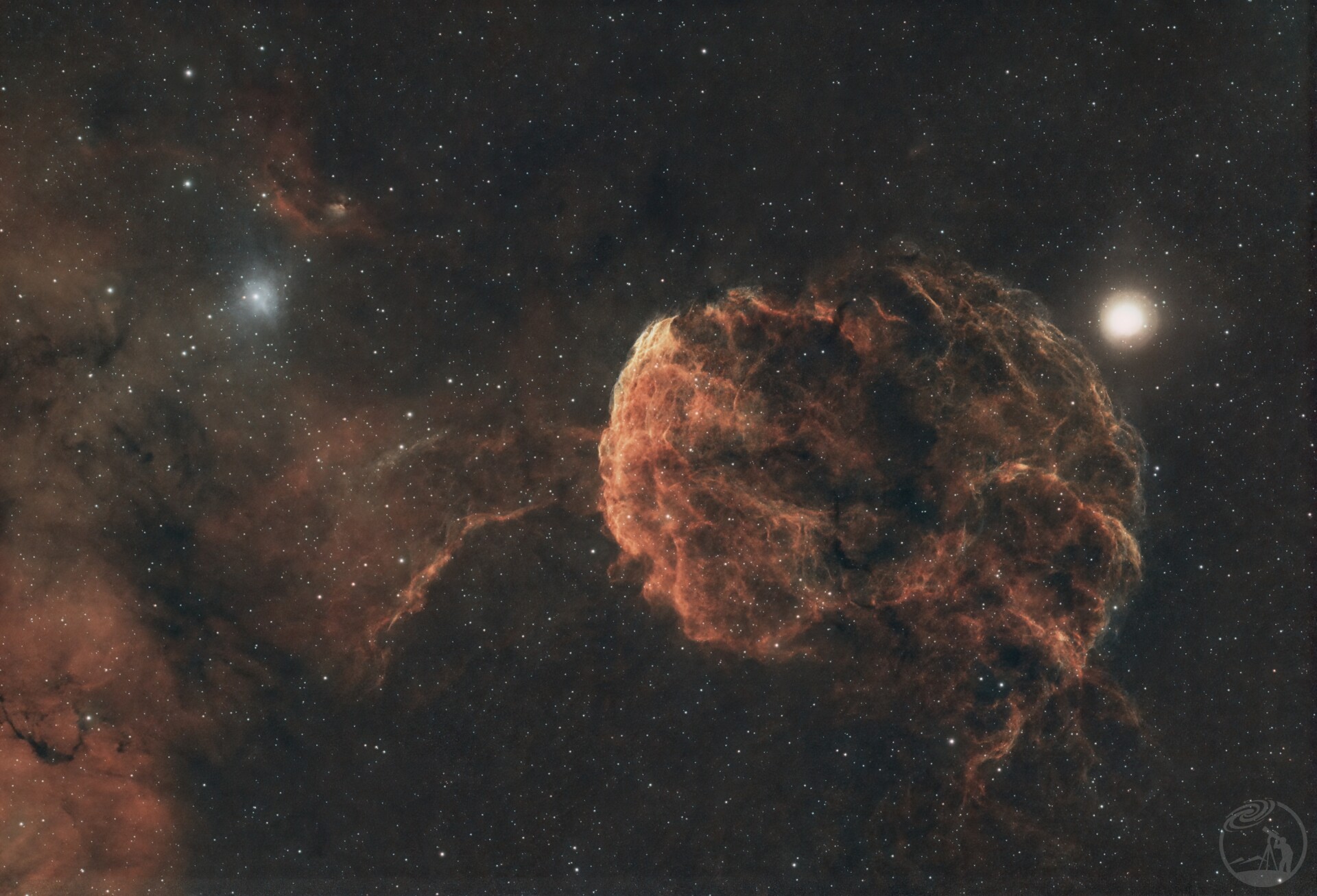 一晚上拍摄的水母星云