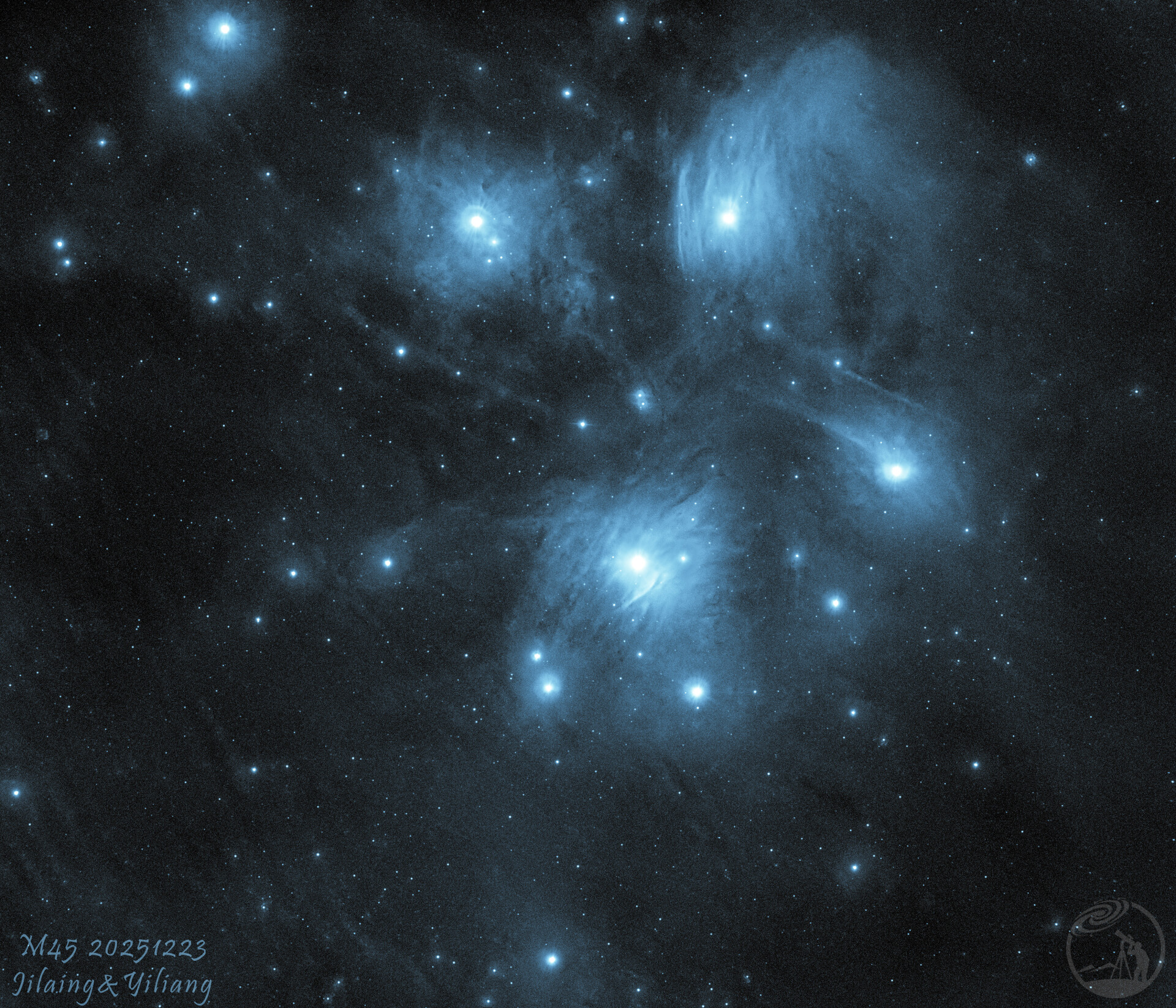 只有B通道的昴星团