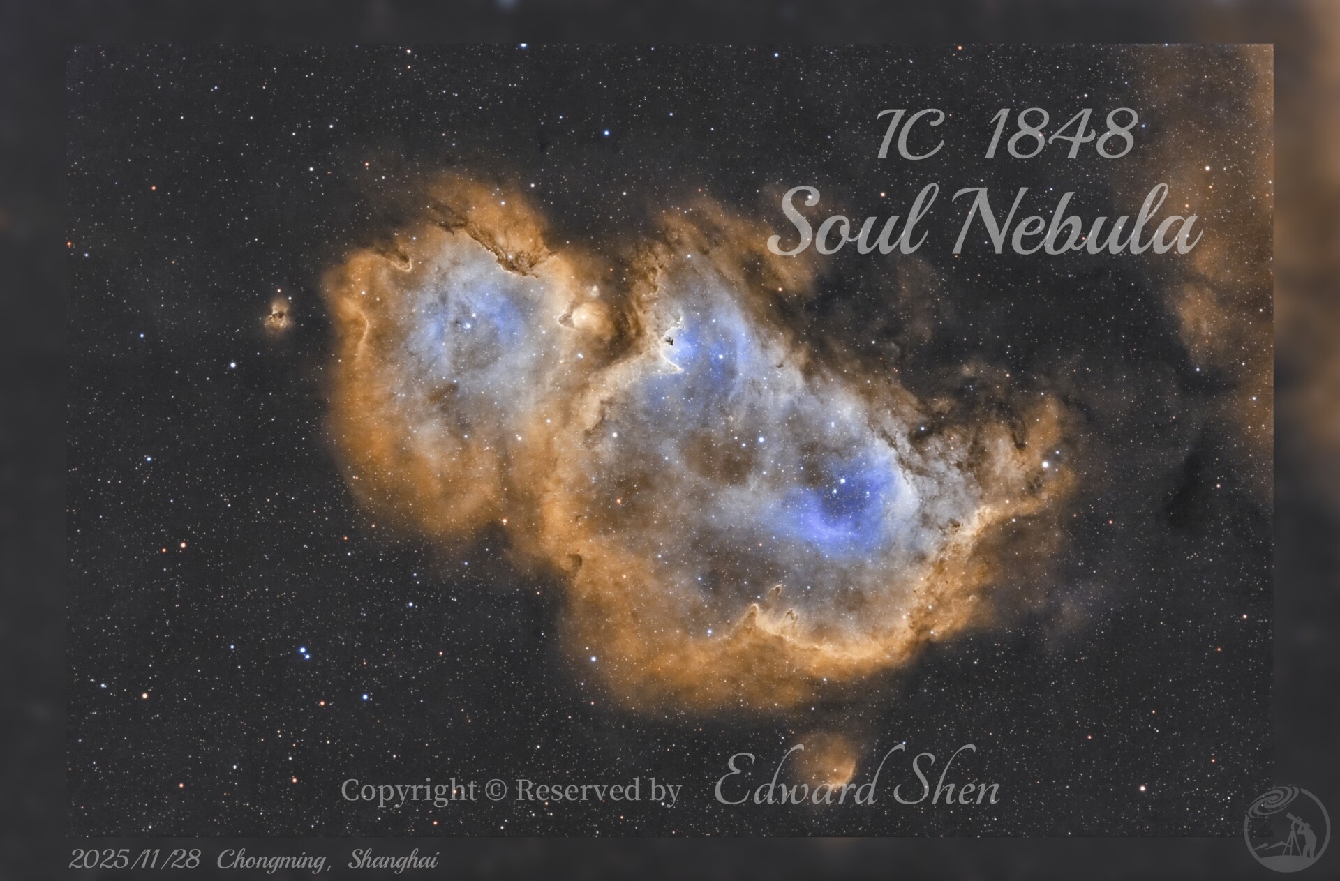 IC 1848 灵魂星云 双窄带转色