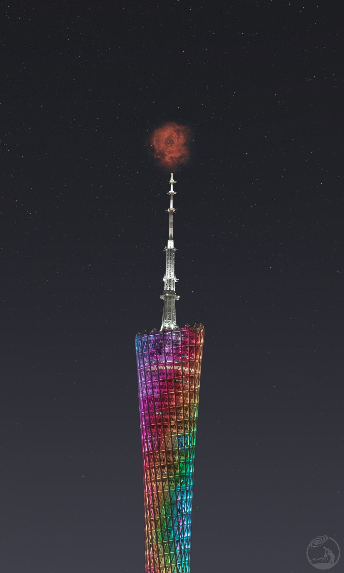 广州塔上绽放的玫瑰