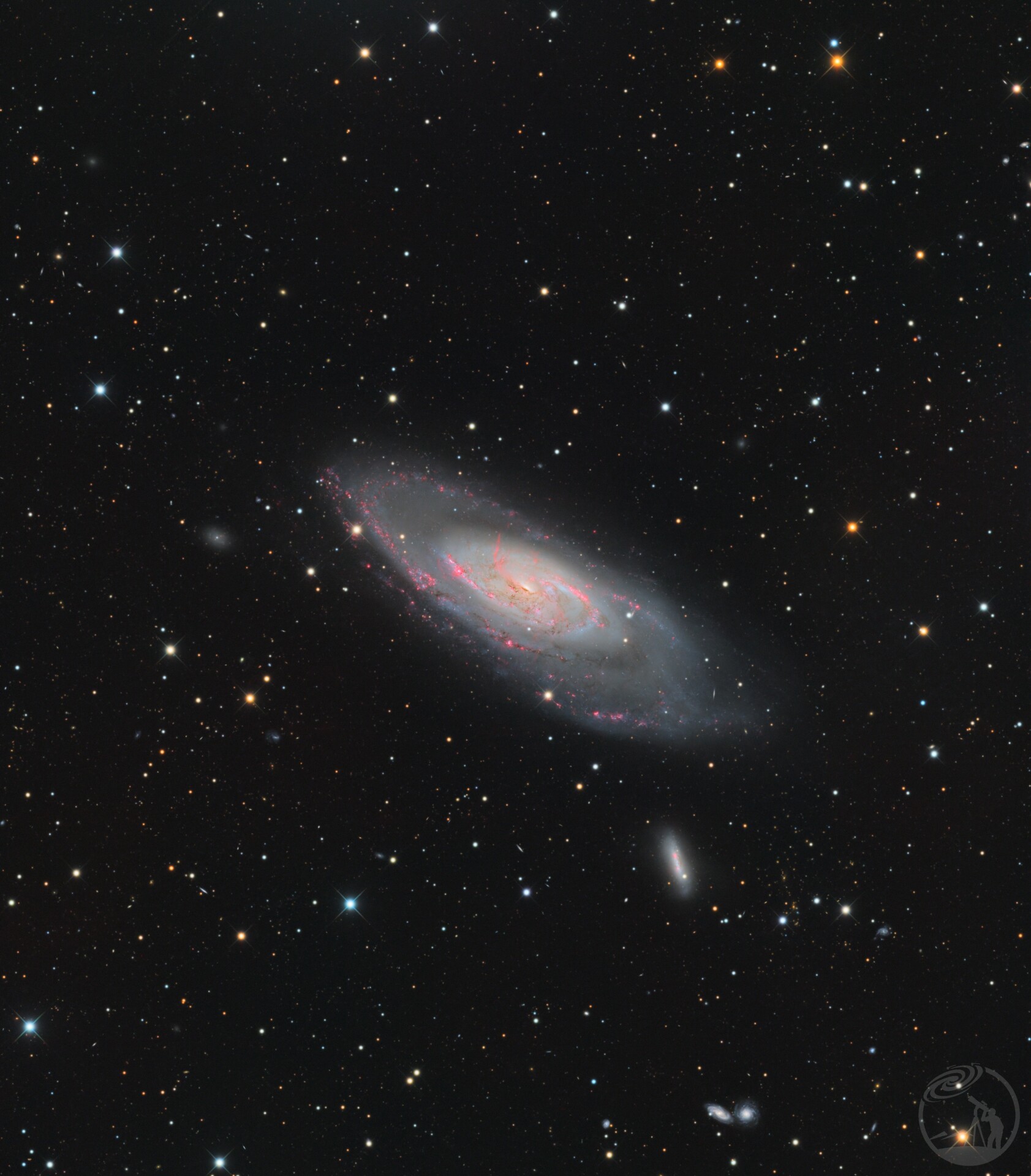 M106 galaxy: A Symphony of Stellar Light & Hydrogen Glow