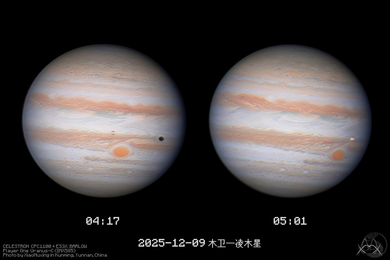 木卫一划过木星大红斑