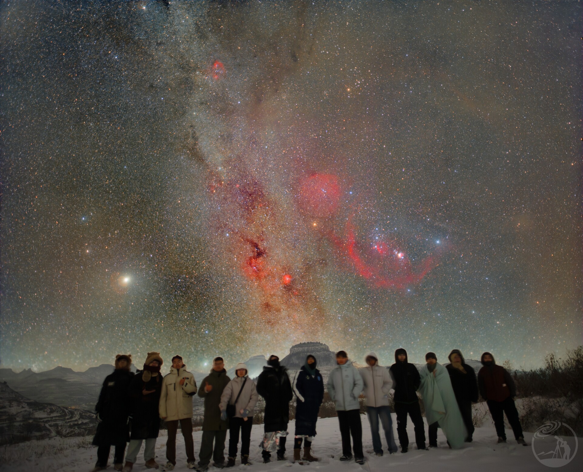 双子流星雨冬季银河合影