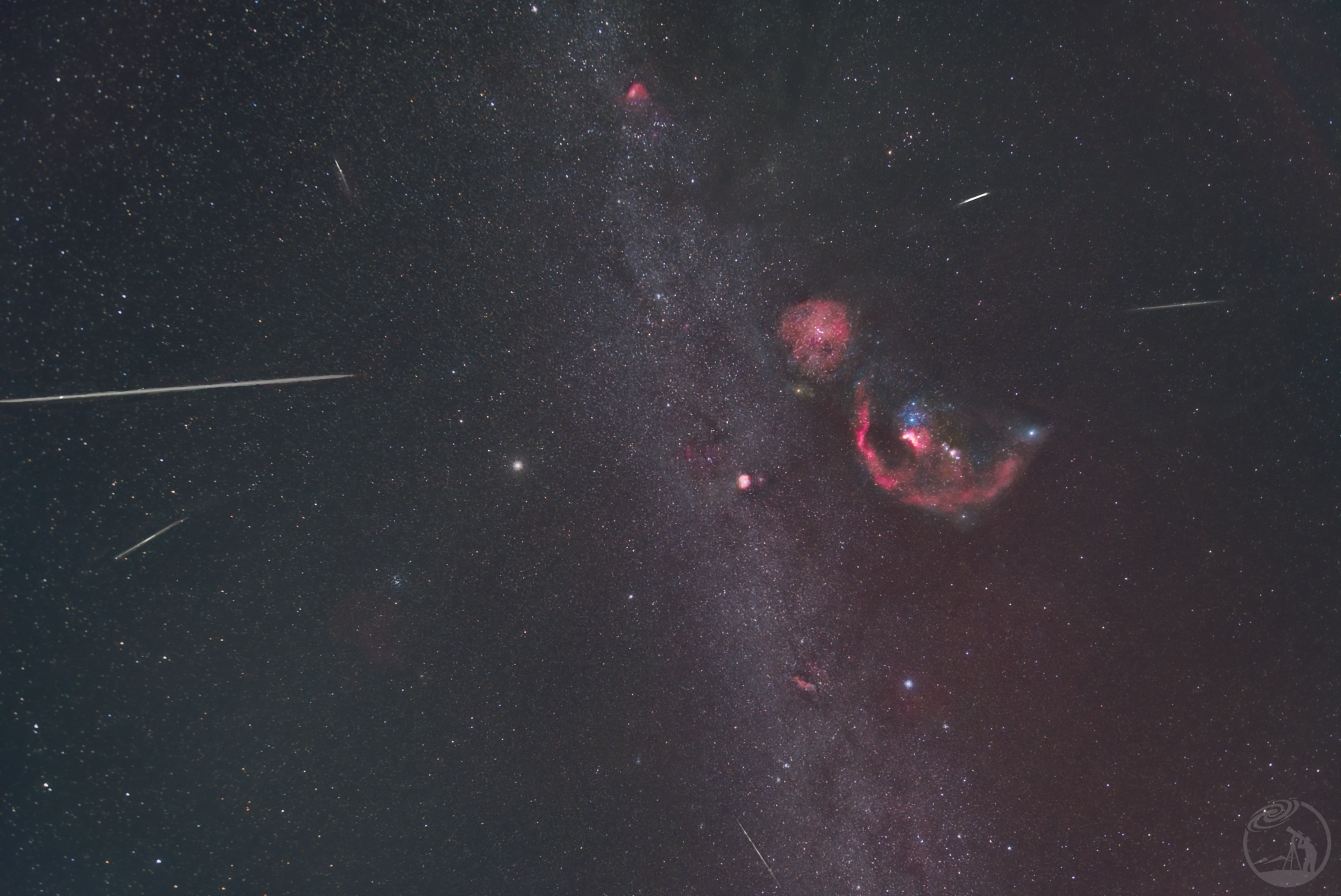 木星猎户双子座流星雨同框