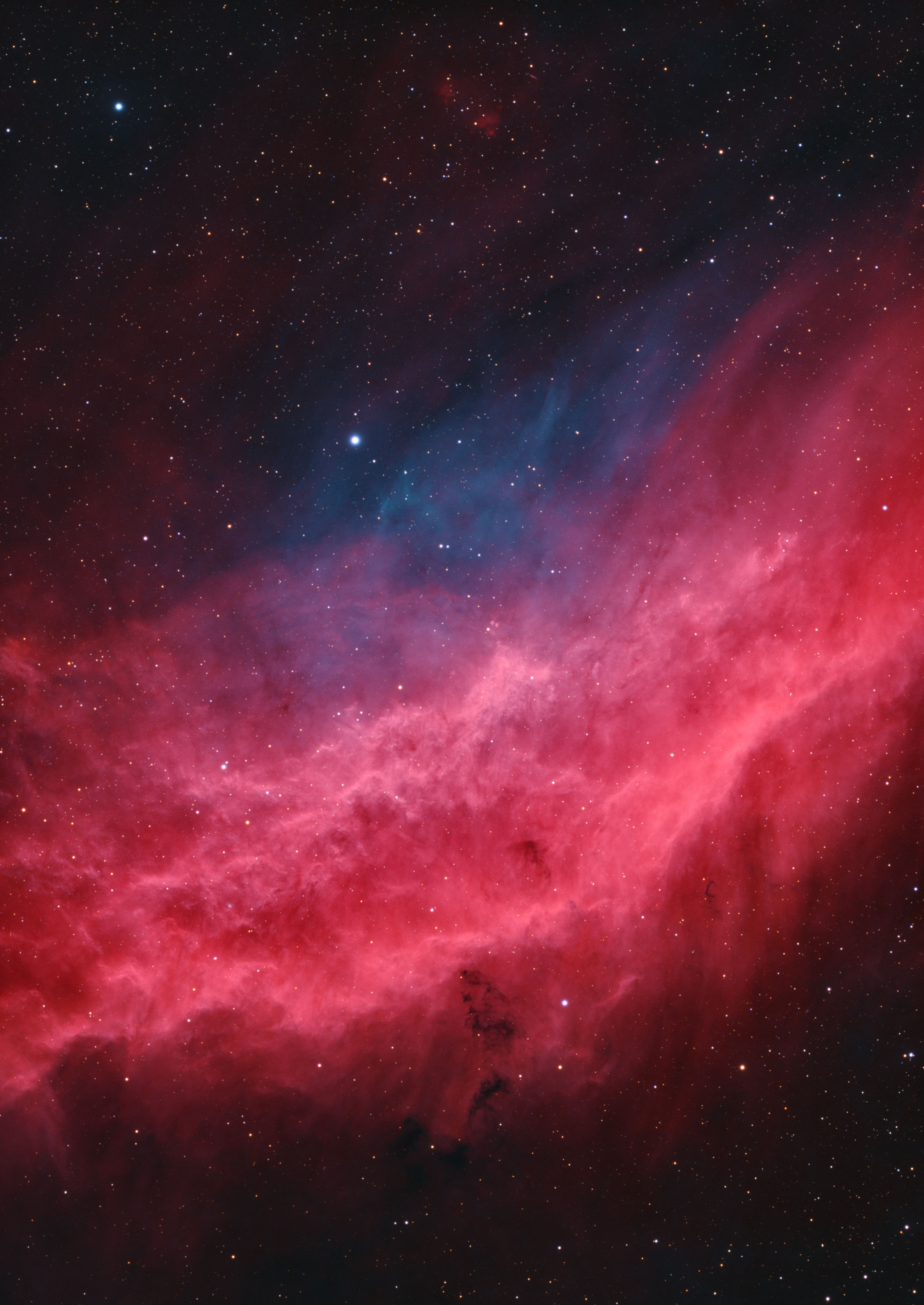 远程台60h+ 加州星云，信噪比很够，全程-30℃拍摄，基本不用降噪