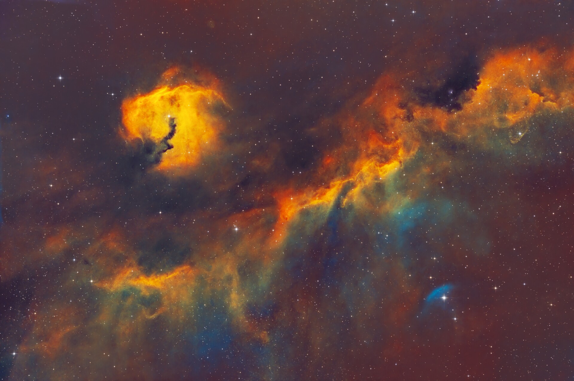 满月下的海鸥星云IC2177