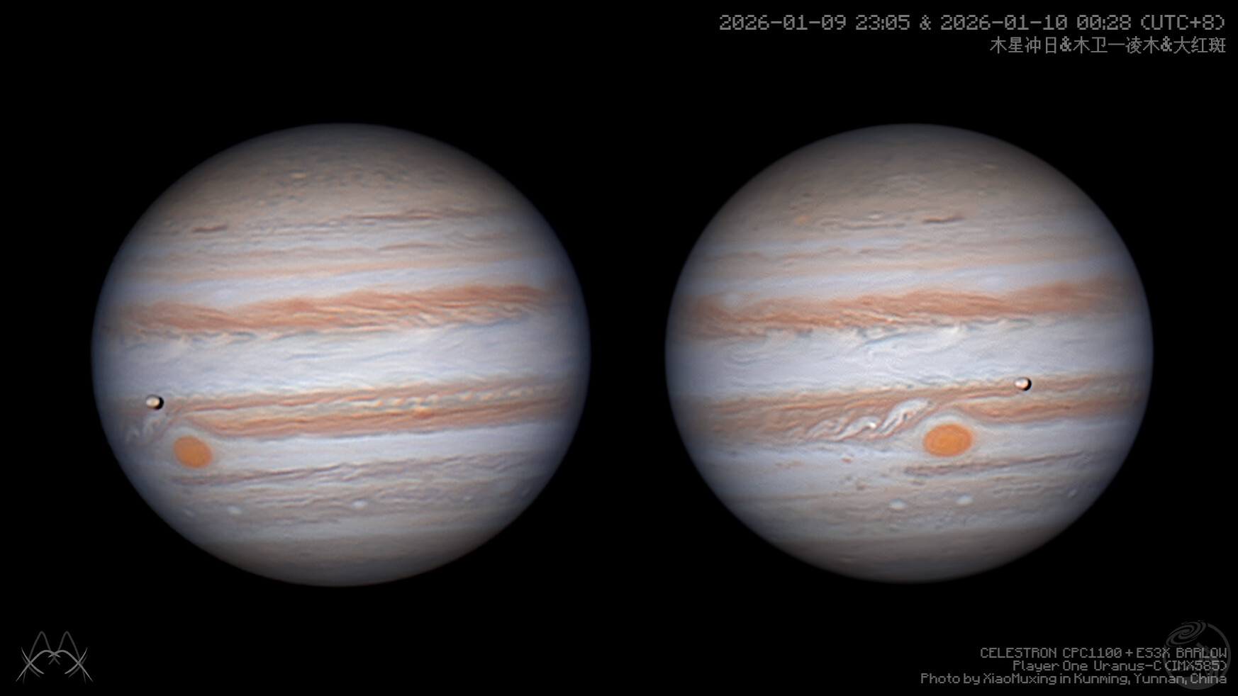 2026年木星冲日时的木卫一凌木