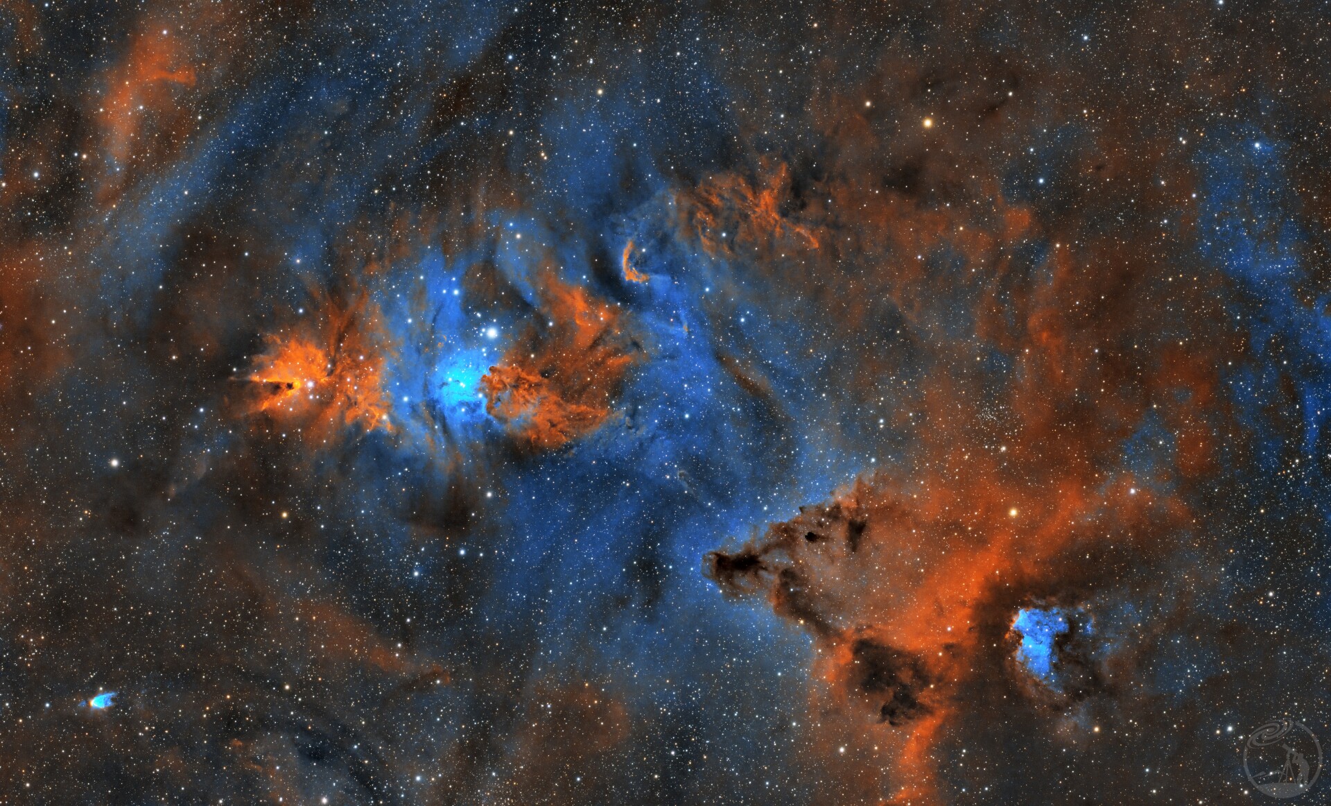 圣诞树星云RGBSHO合成尝试