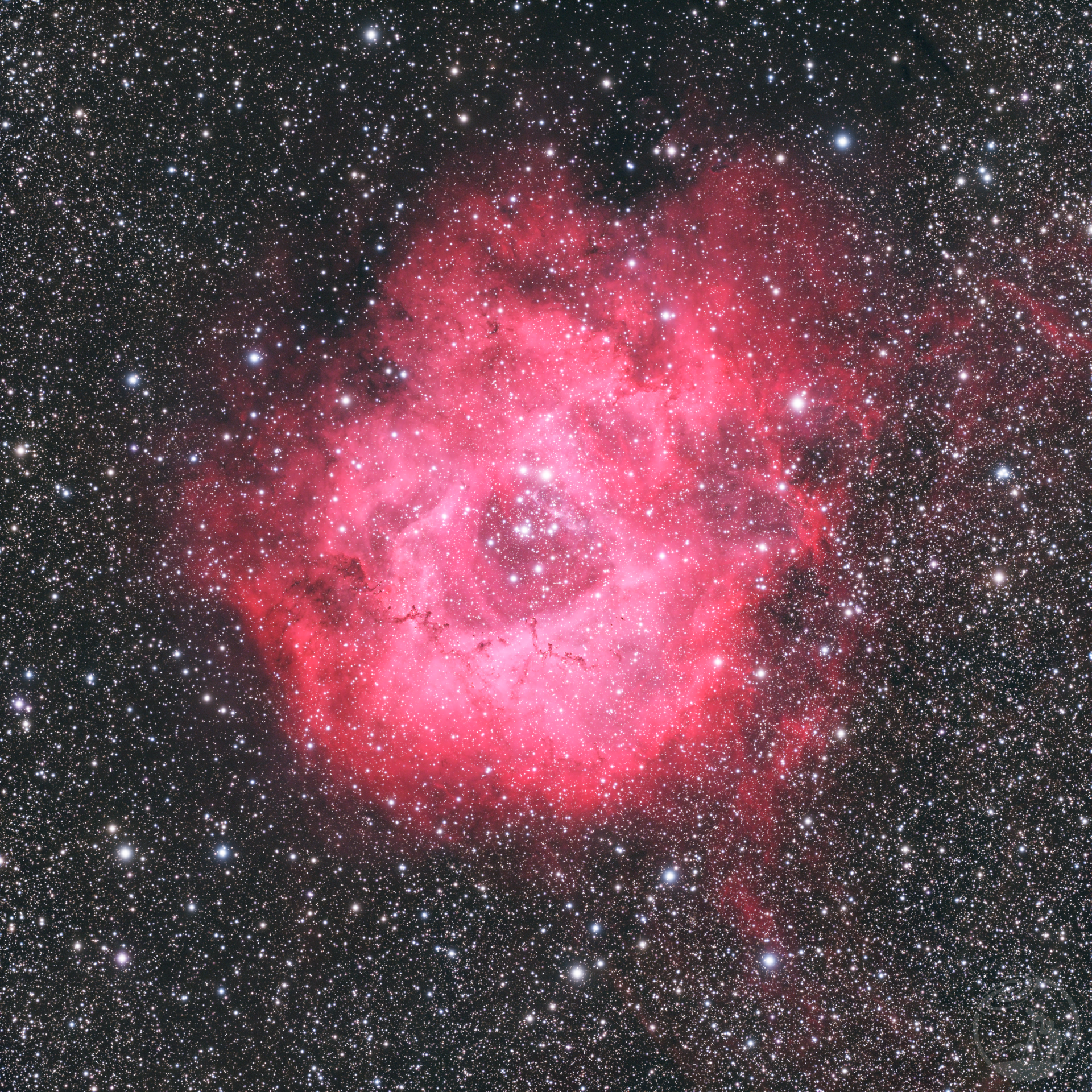 窄带玫瑰NGC2244+伪哈勃，加钟版快餐