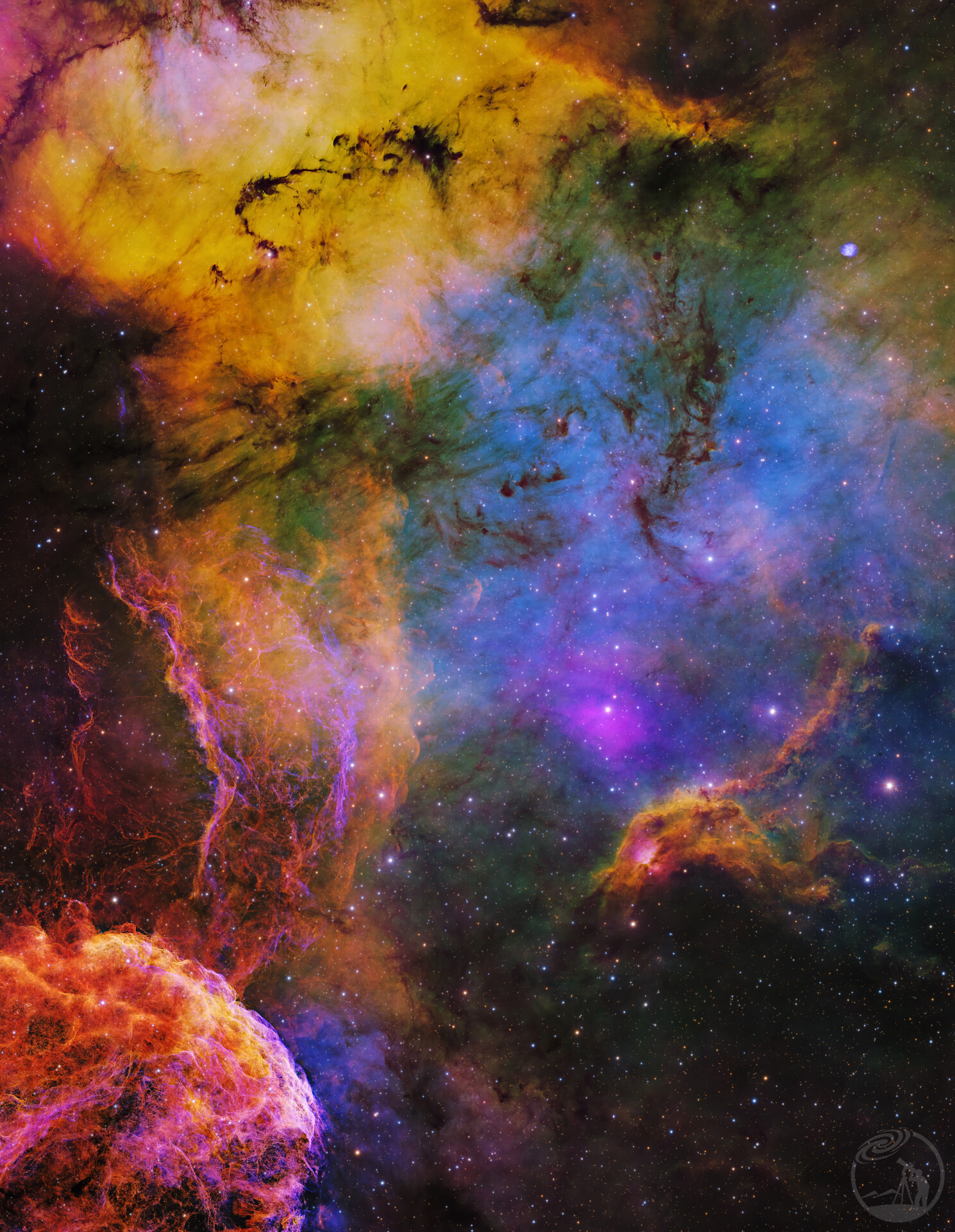 IC443 Jellyfish Nebula SHO-Mosaic version2