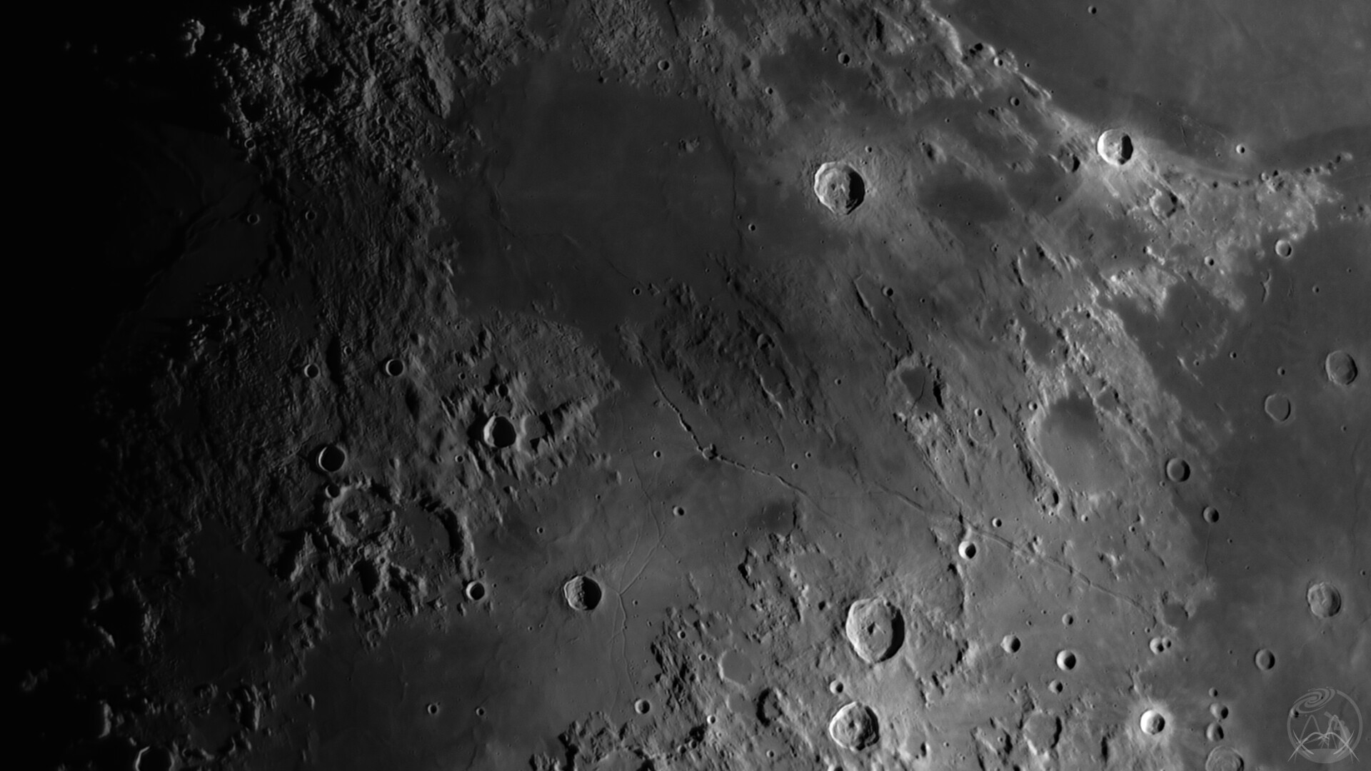 月球汽海及周围地形