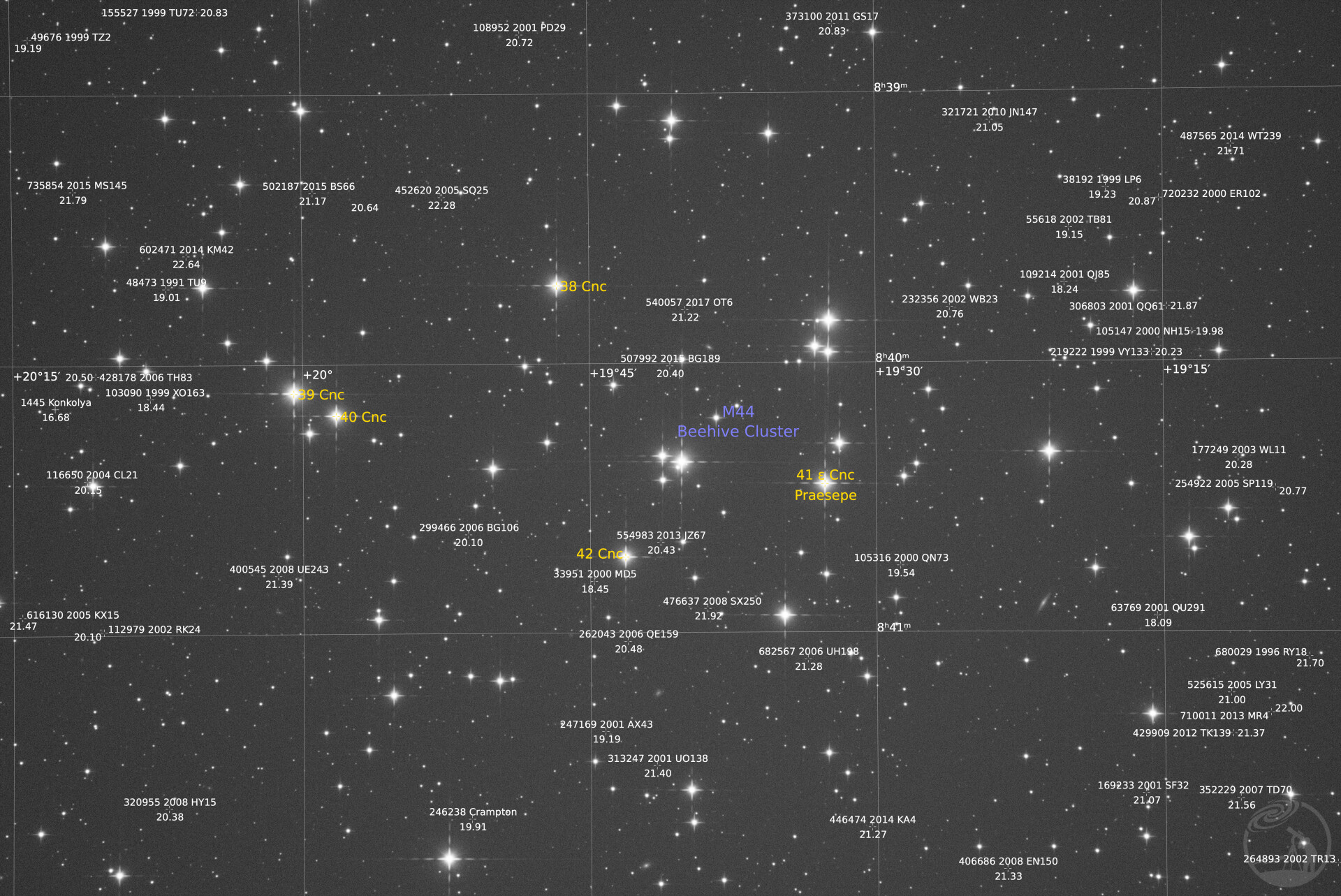 使用Pixinsight标注图片上的已知小行星