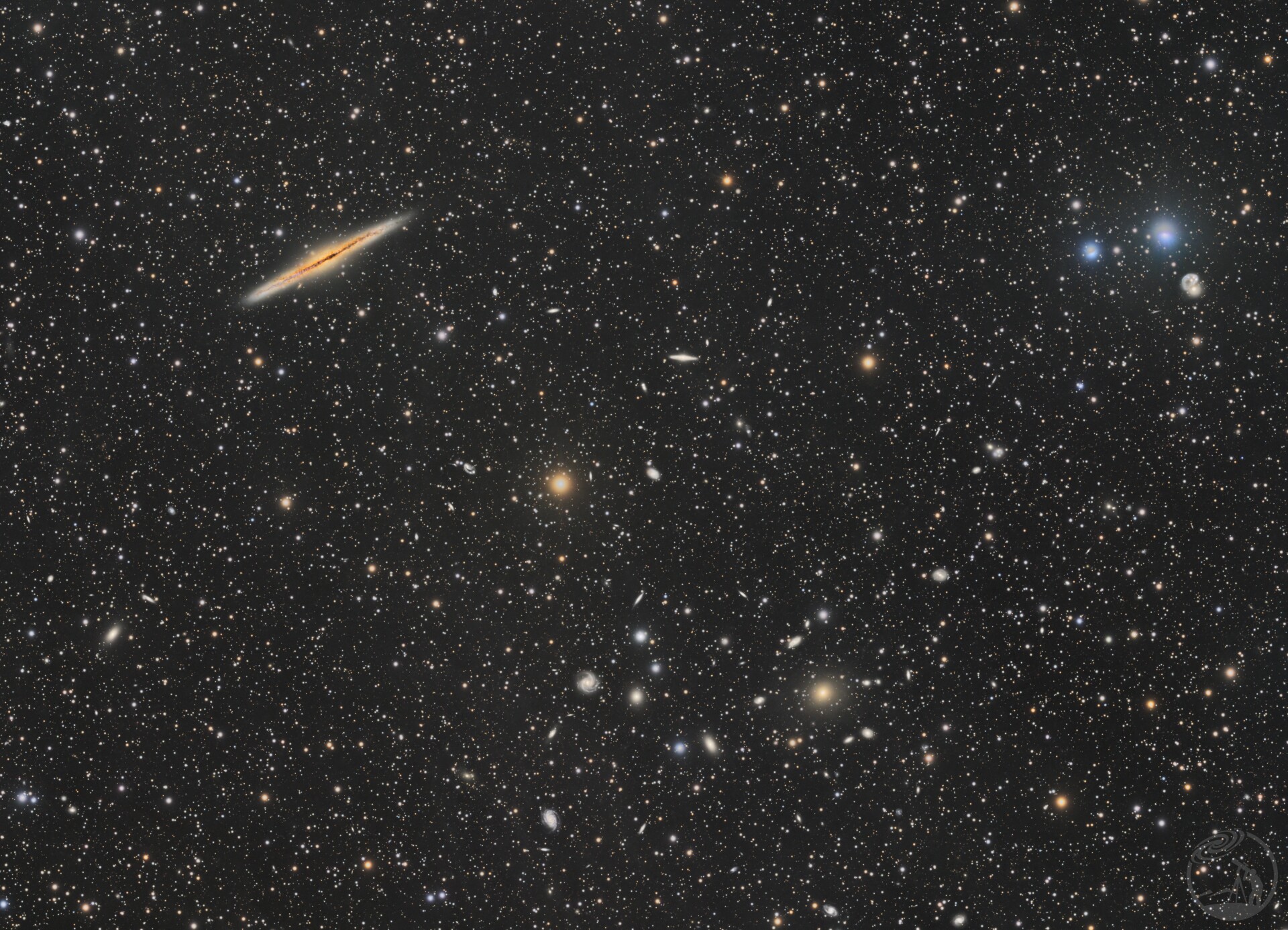 NGC891银裂星系 NGC898-914星系群广域