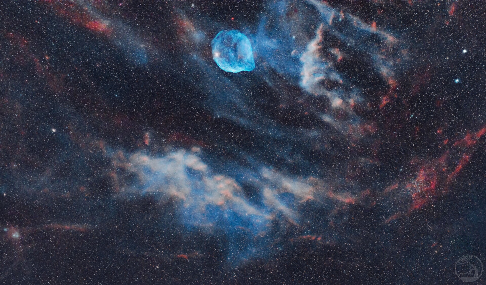 海豚星云sh2-308与sh2-304, 303星云