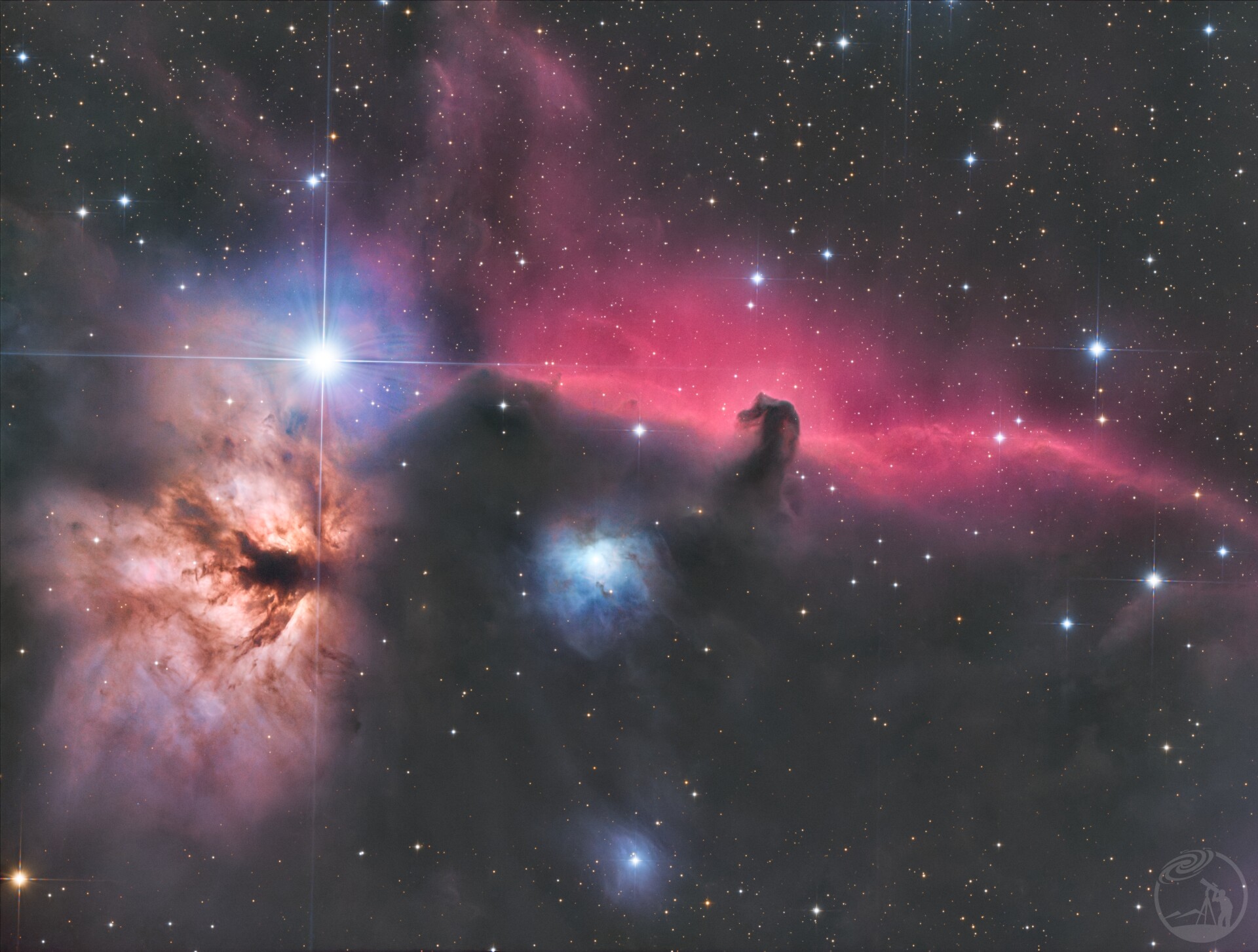 ic434马头星云及ngc2024火树星云