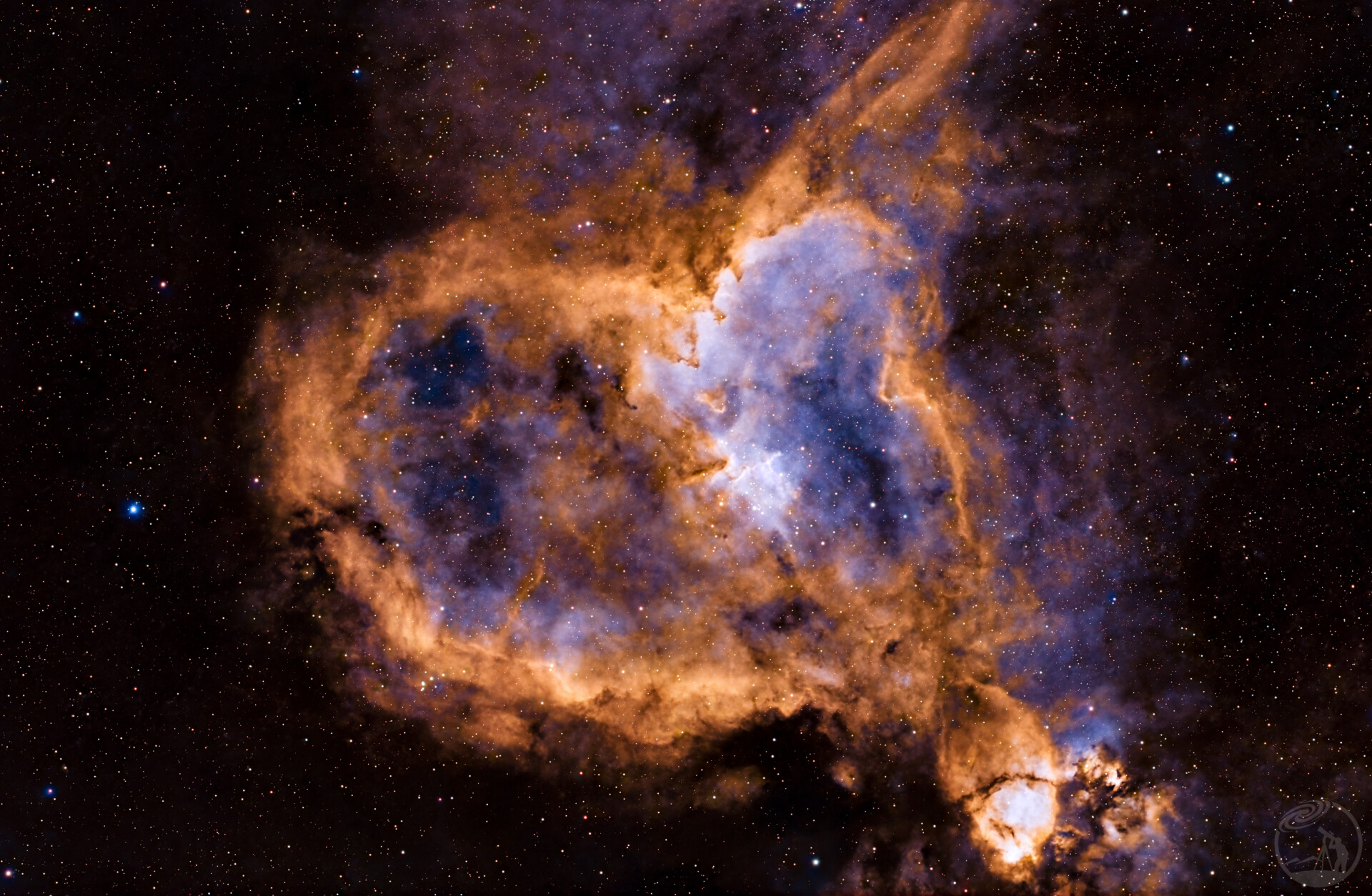 IC1805 心脏星云 (双窄带滤镜合成伪哈勃色)