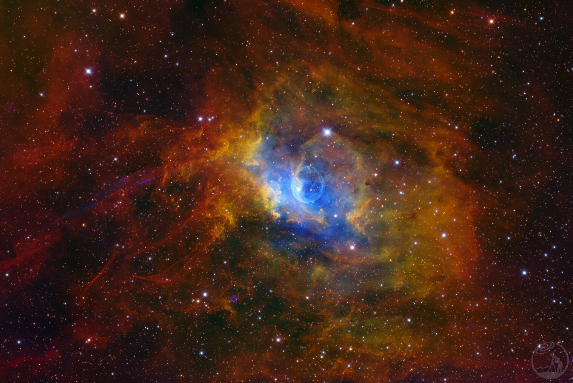 NGC7635 Bubble Nebula SHO Version.2