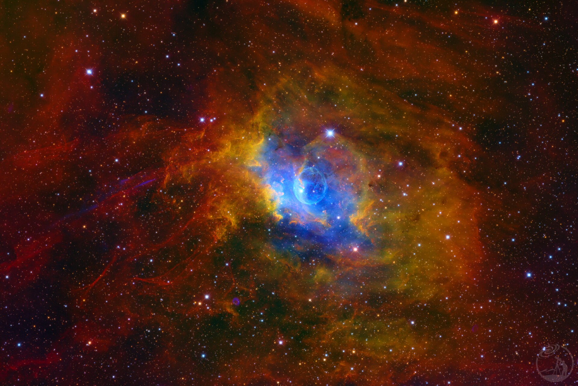 NGC7635 Bubble Nebula SHO Version.2