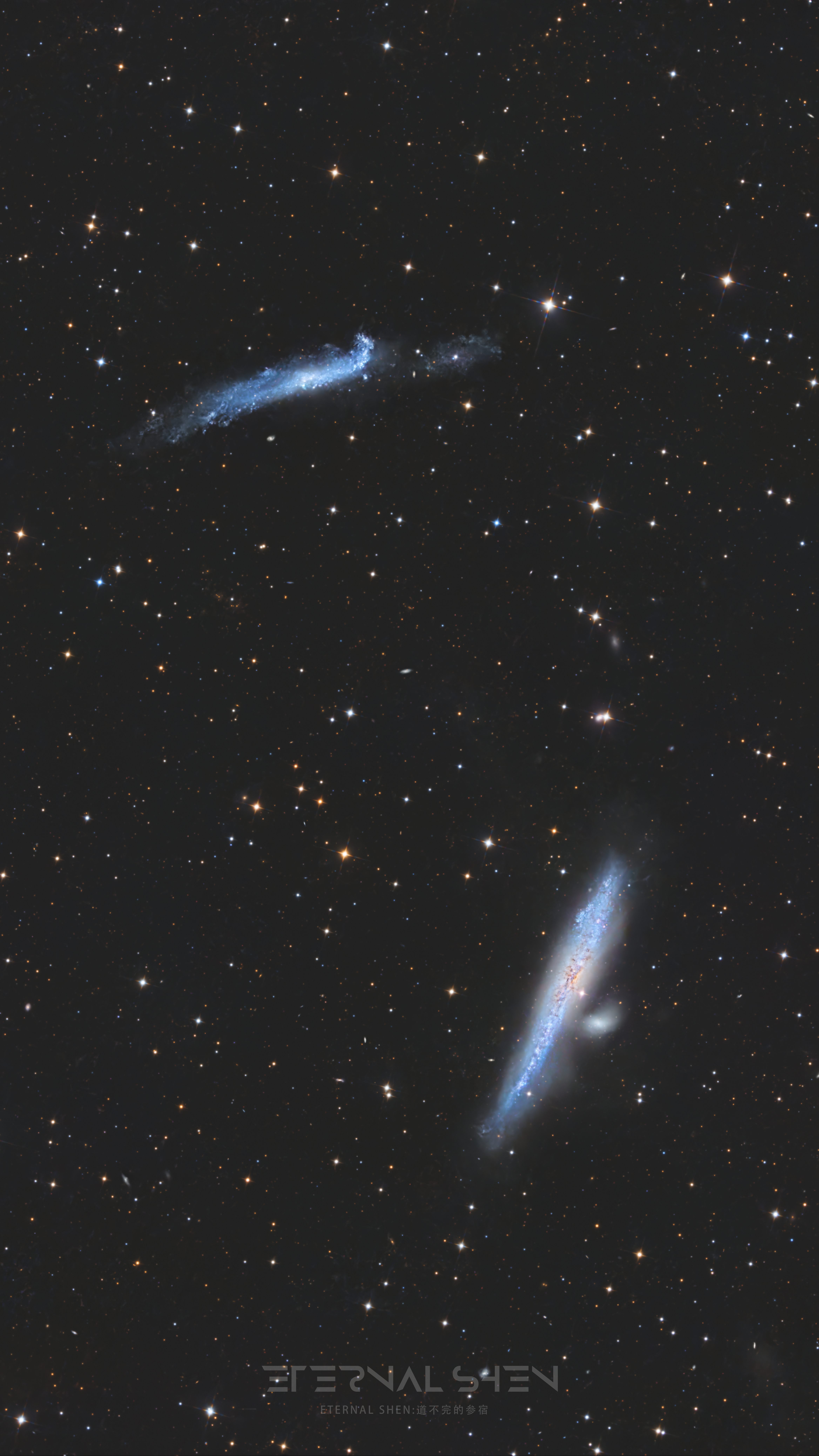 鲸鱼星系和撬棍星系