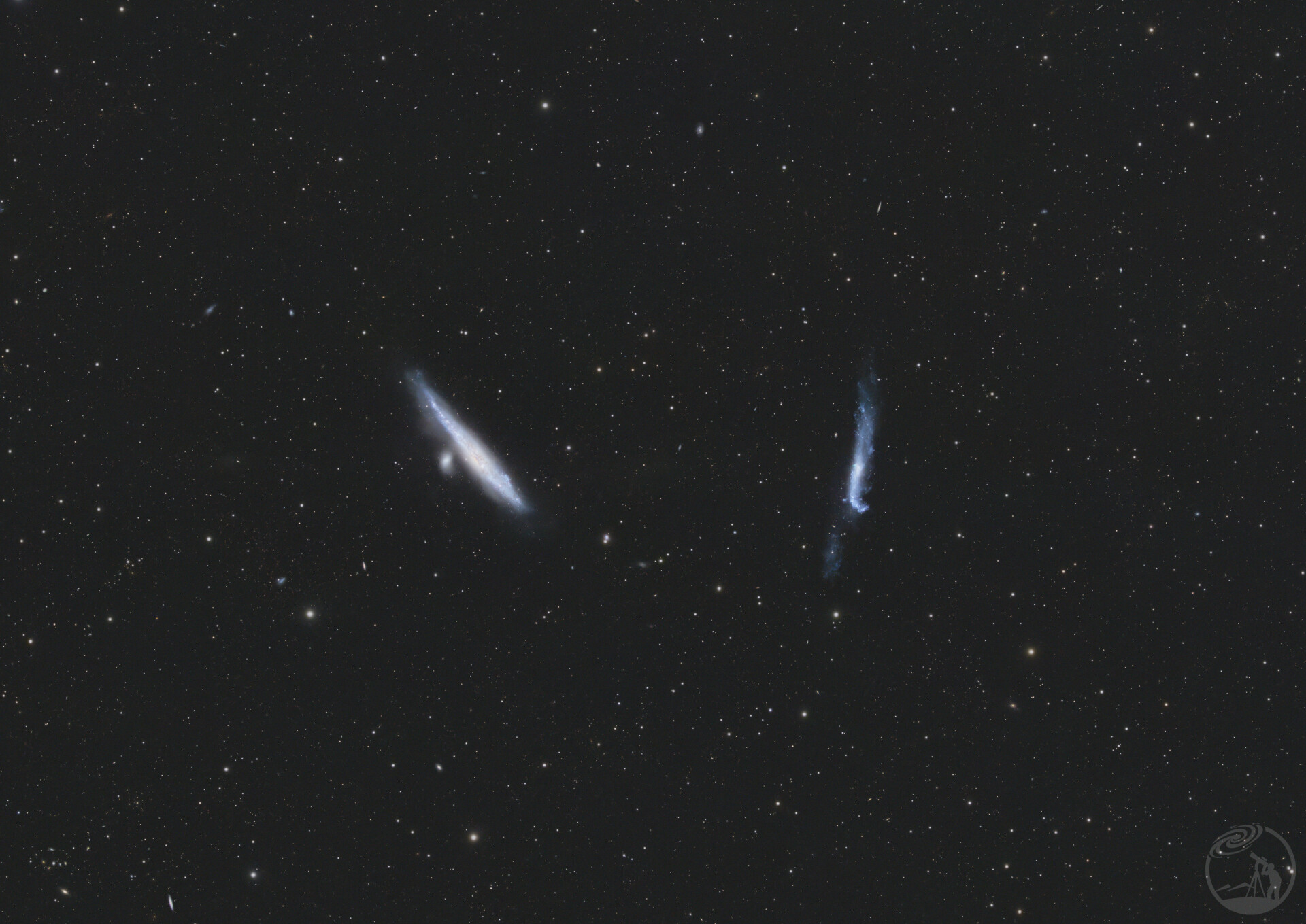 NGC4631鲸鱼星系与NGC4656曲棍球星系