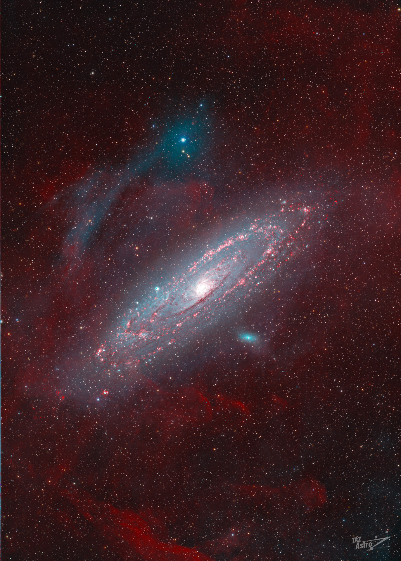 M31 LRGB+HOO Deep Field with OIII ARC and Ha